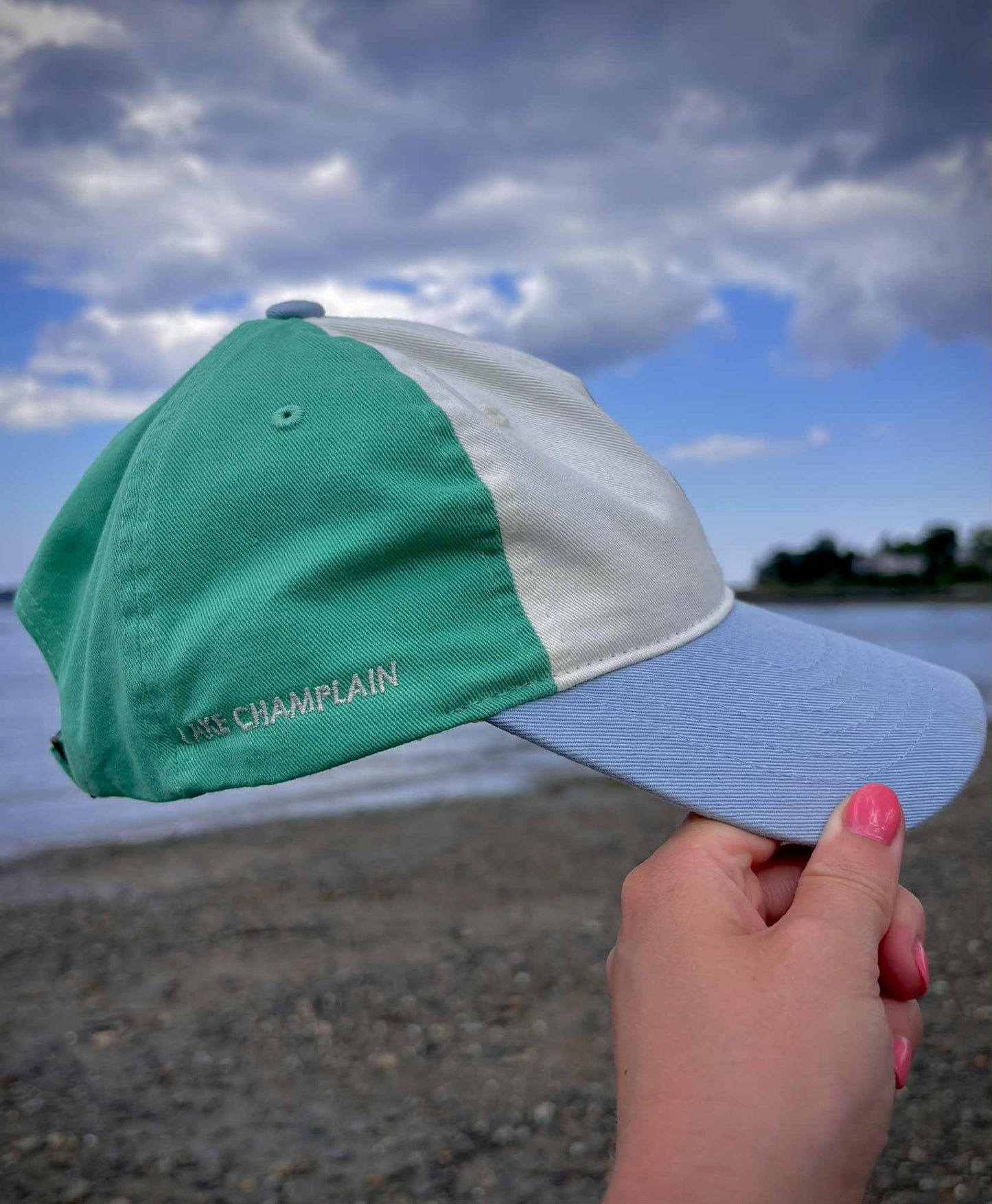 Lake Champlain Outline Dad Hat | Plattsburgh, New York | Burlington, Vermont | North Country Gift, Present | Lake Life | Adirondack | ADK