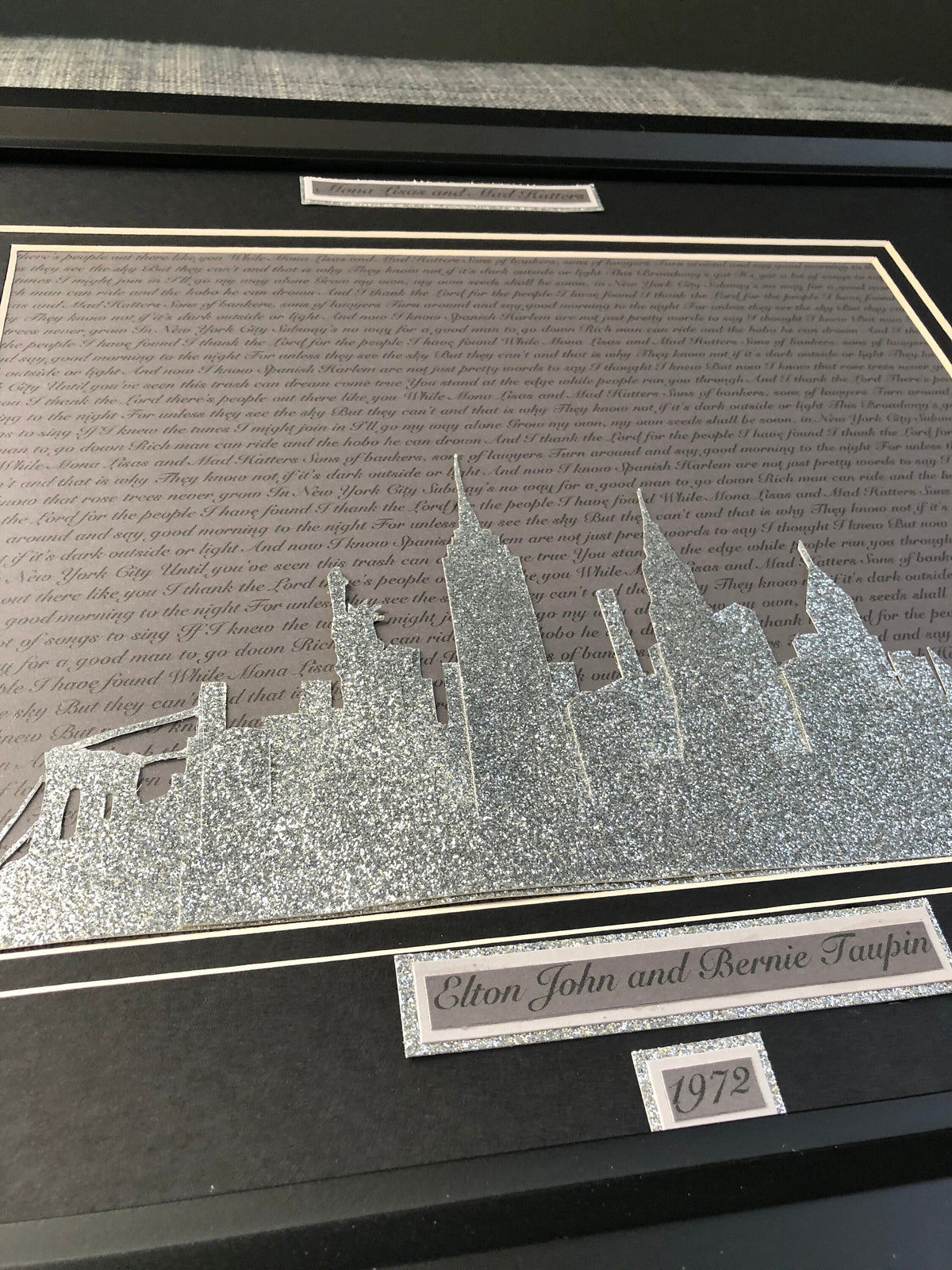 Custom New York Skyline Heart Anniversary Gift – Personalized Lyrics Wall Art