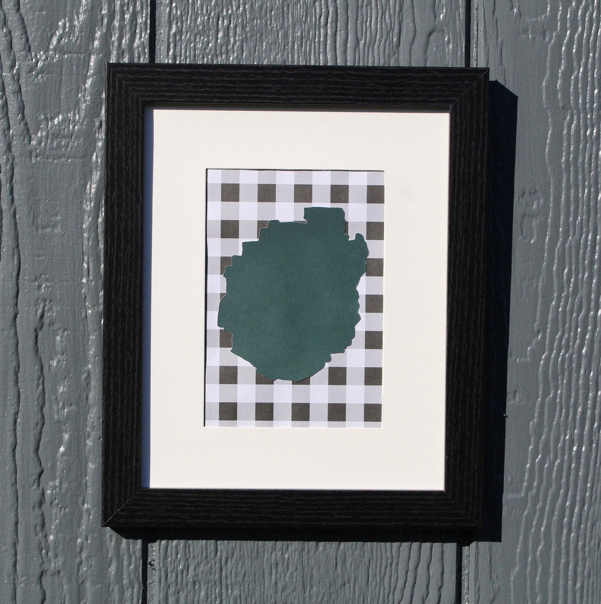 Adirondack Park Outline Wall Hanging | Adirondacks | ADK gifts | Buffalo Plaid | 5x7 Matted