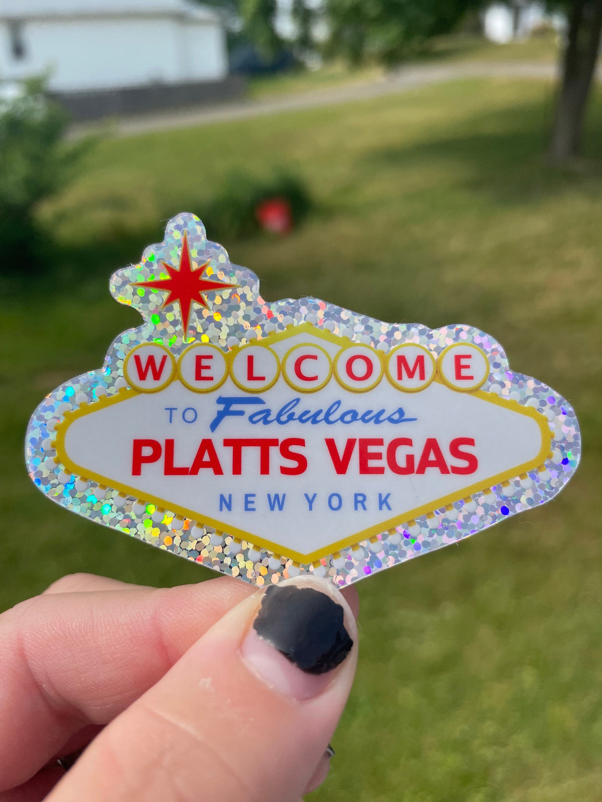 Platts Vegas Sticker: SUNY Plattsburgh, Upstate NY Pride