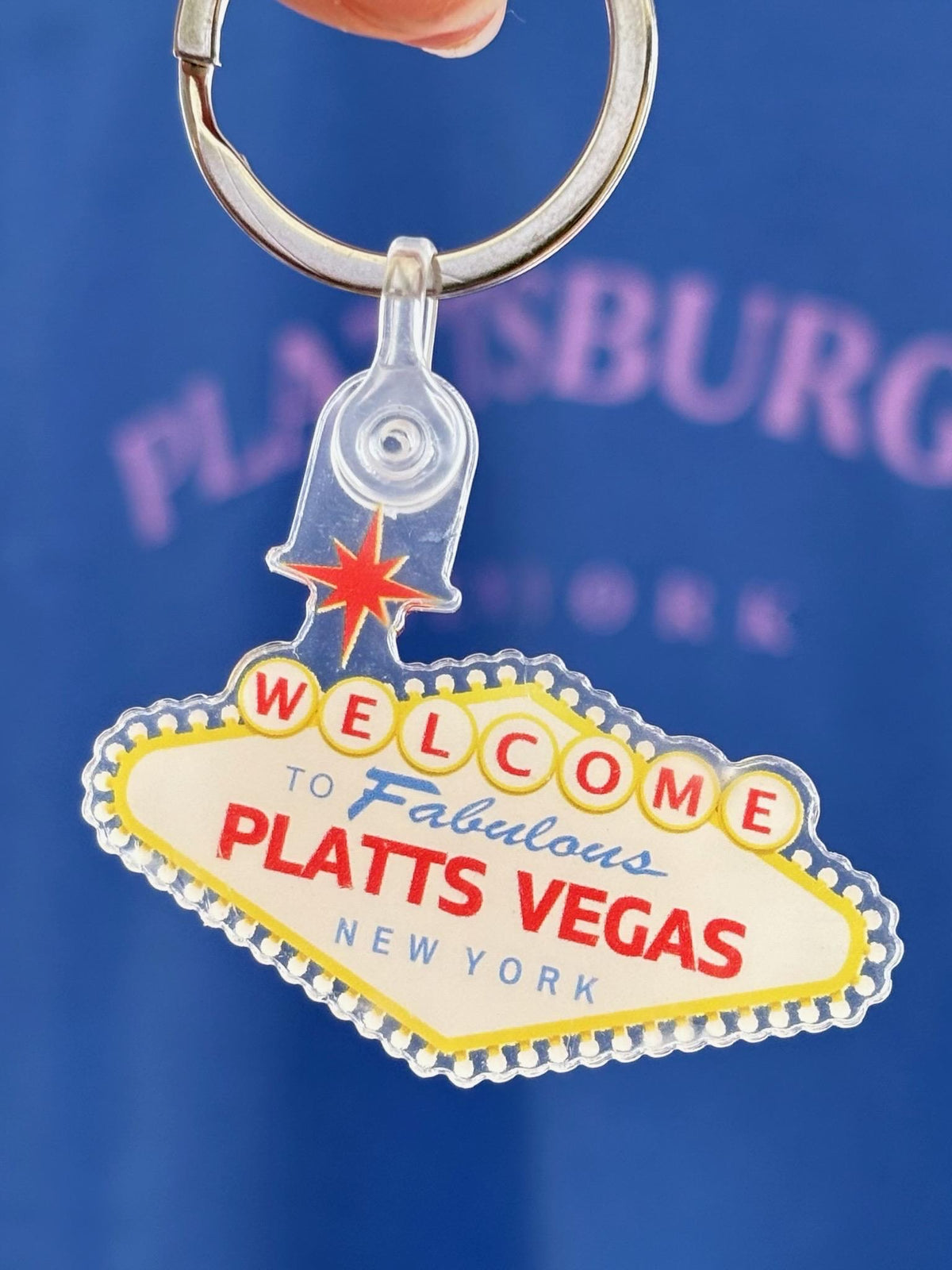 Fabulous Plattsvegas Keychain | Plattsburgh NY Acrylic Souvenir