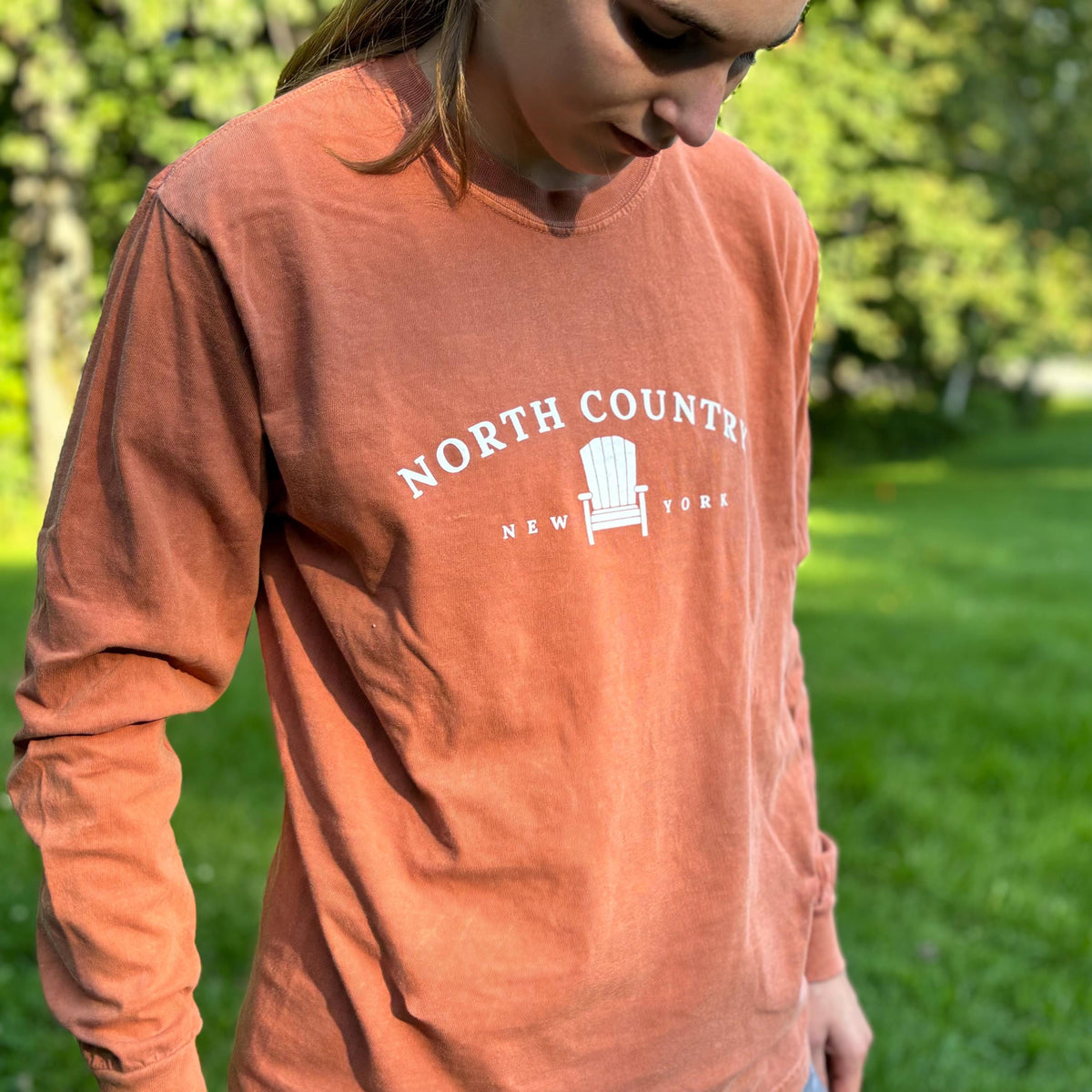 North Country Long Sleeve Tee: Adirondack Chair, Upstate NY