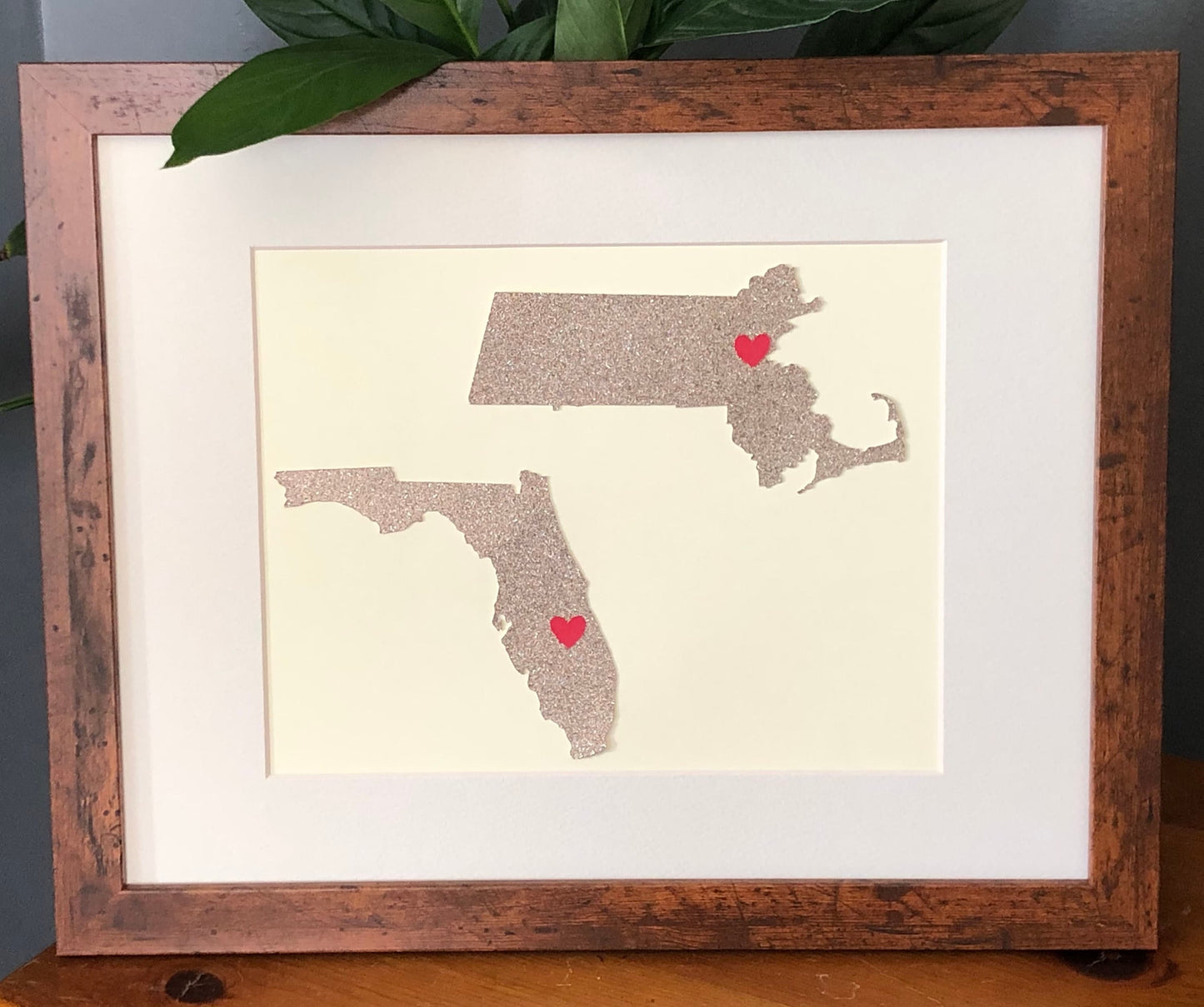 Custom Traditional 8th Wedding or Anniversary Present, Bronze- Personalized Lyrics and State Wall Hanging | Husband or Wife | Anniversary