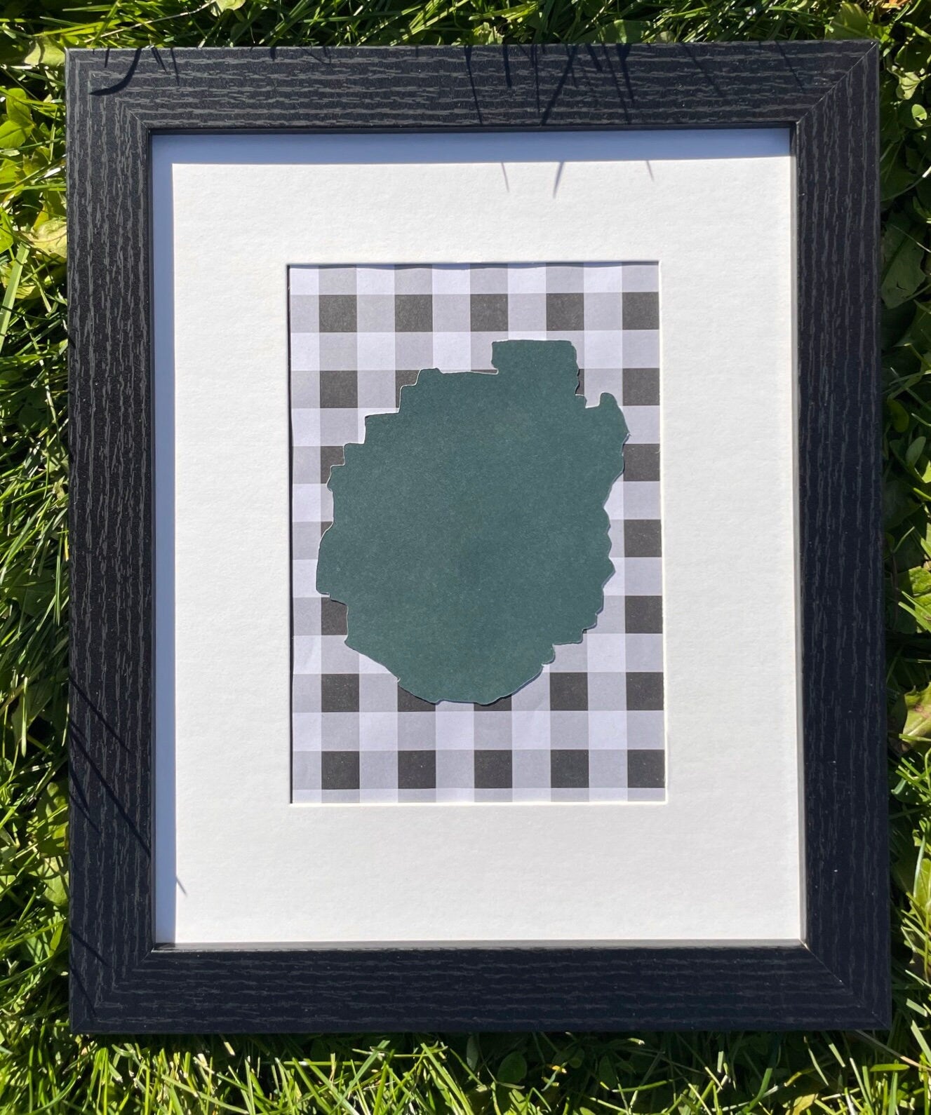 Adirondack Park Outline Wall Hanging | Adirondacks | ADK gifts | Buffalo Plaid | 5x7 Matted