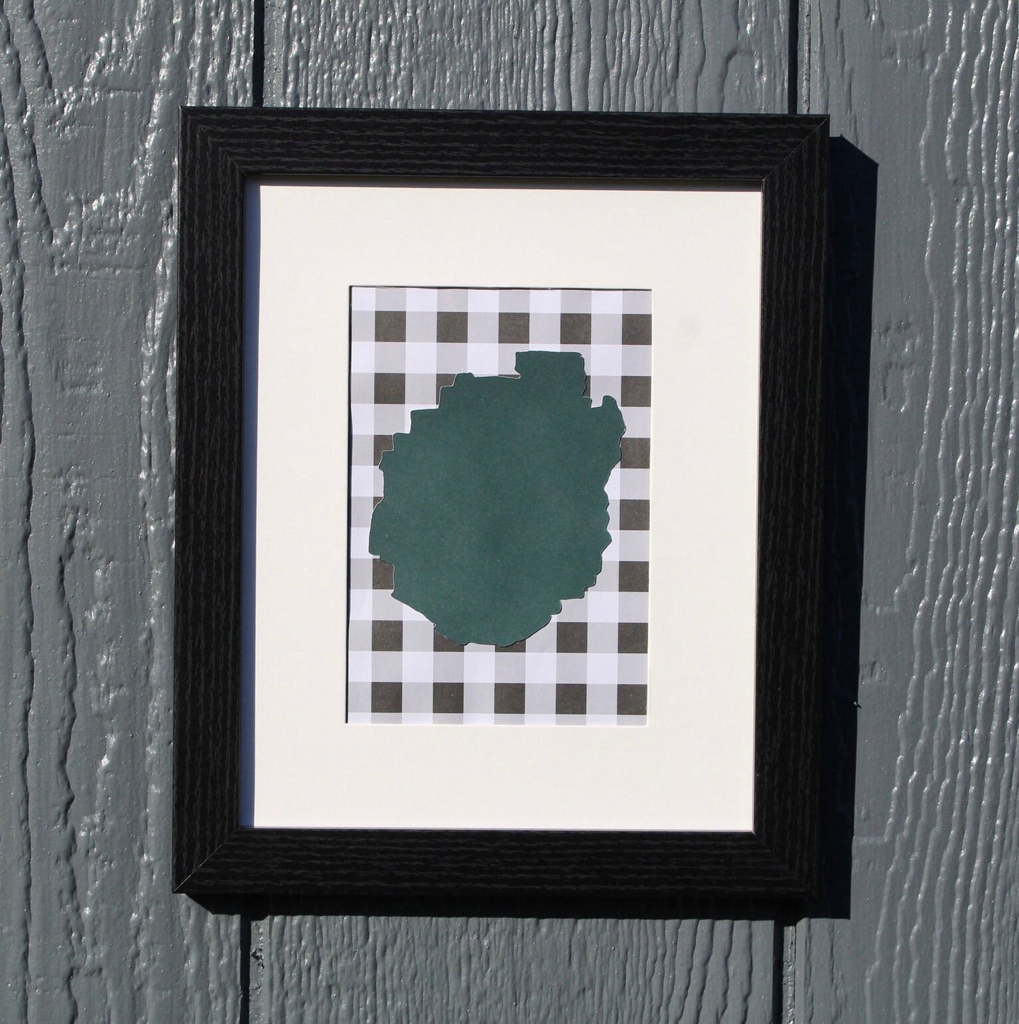 Adirondack Park Outline Wall Hanging | Adirondacks | ADK gifts | Buffalo Plaid | 5x7 Matted