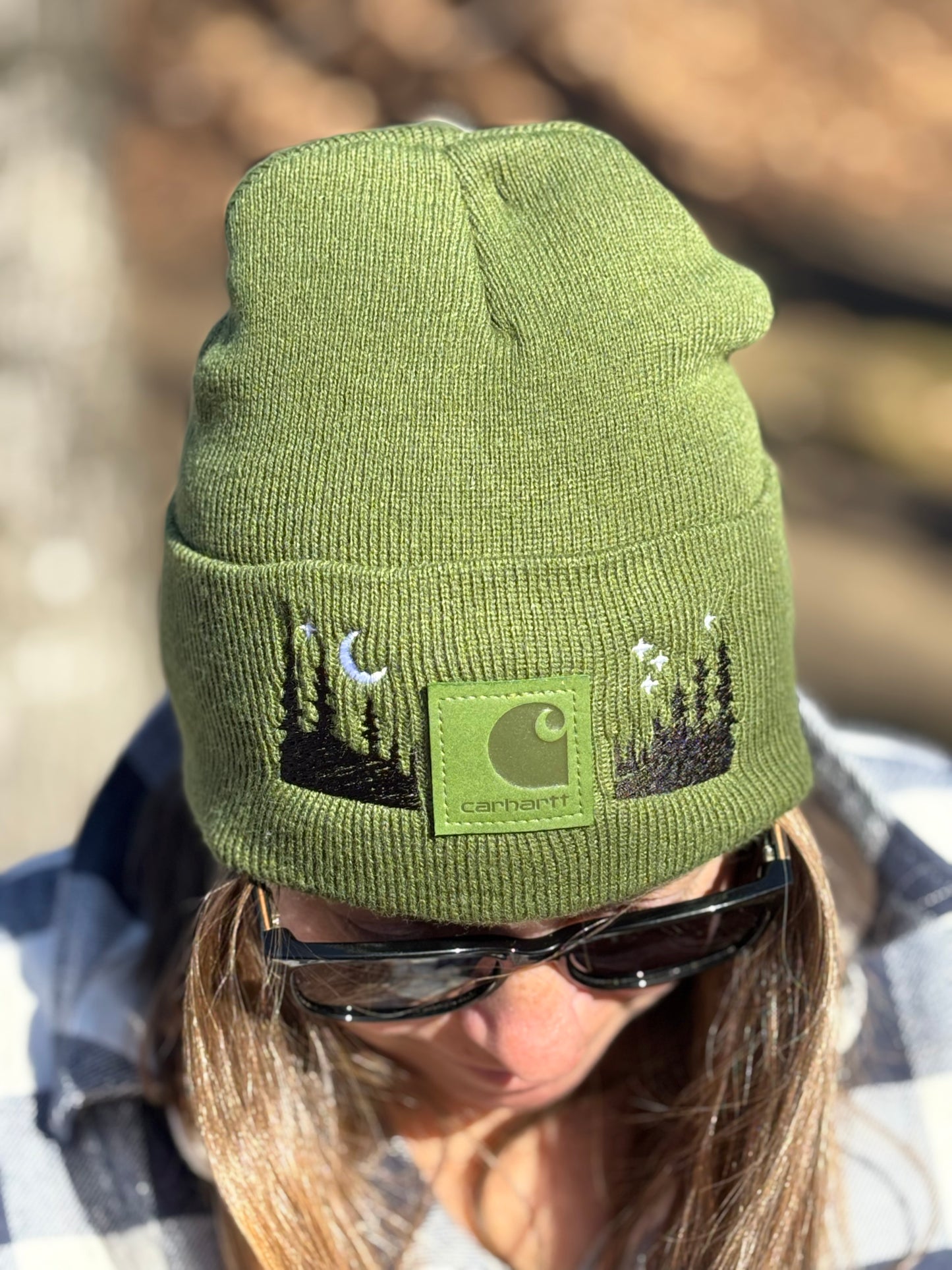 Carhartt Embroidered Trees Beanie | Handmade | Gift for Her | Gift for Him | Unique Embroidered Winter Hat