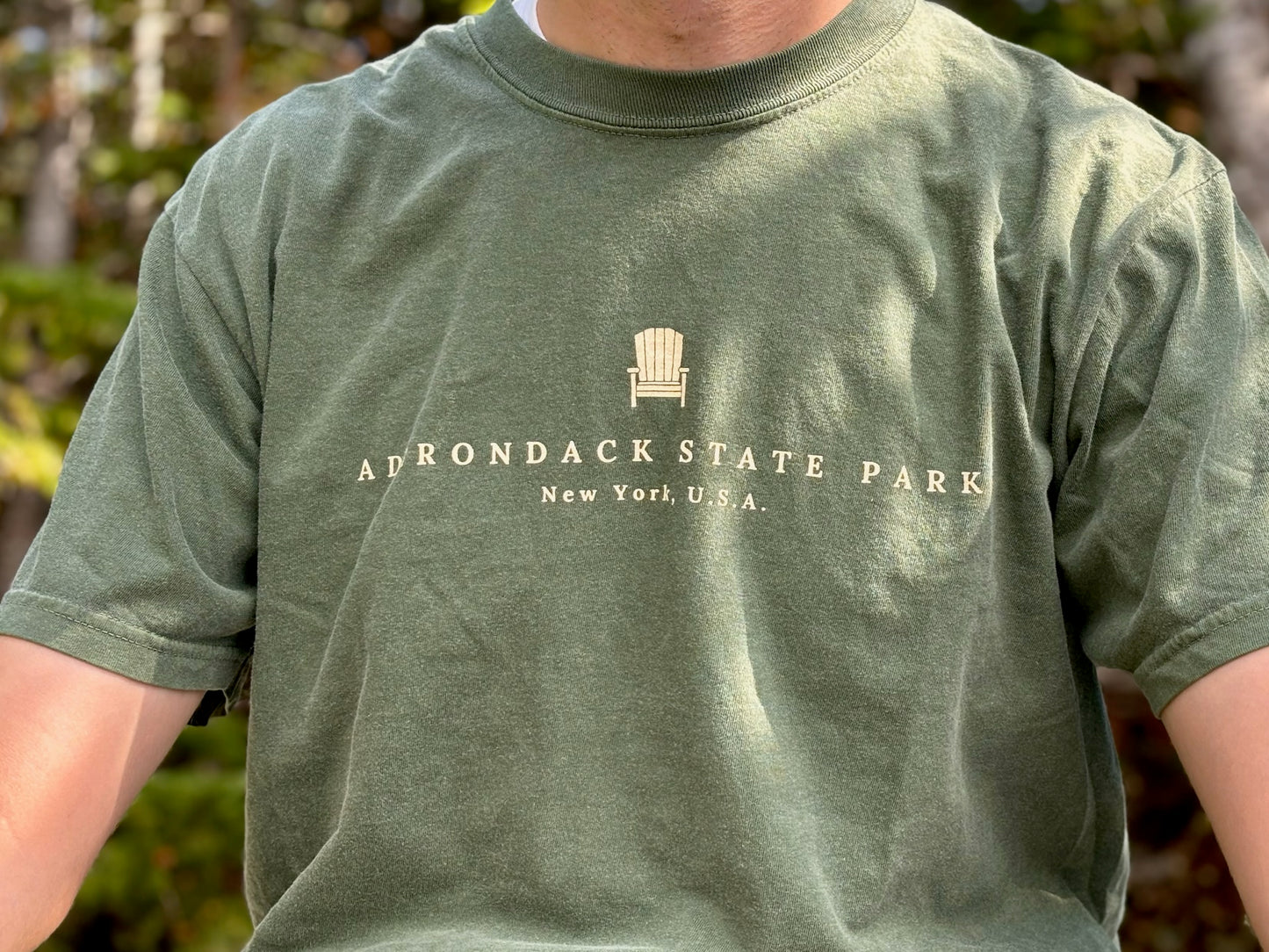 Adirondack Park Map Short Sleeve Shirt | Plattsburgh, New York | Lake Placid | North Country Gift, Present | Keene Valley | ADK | Saranac Lake