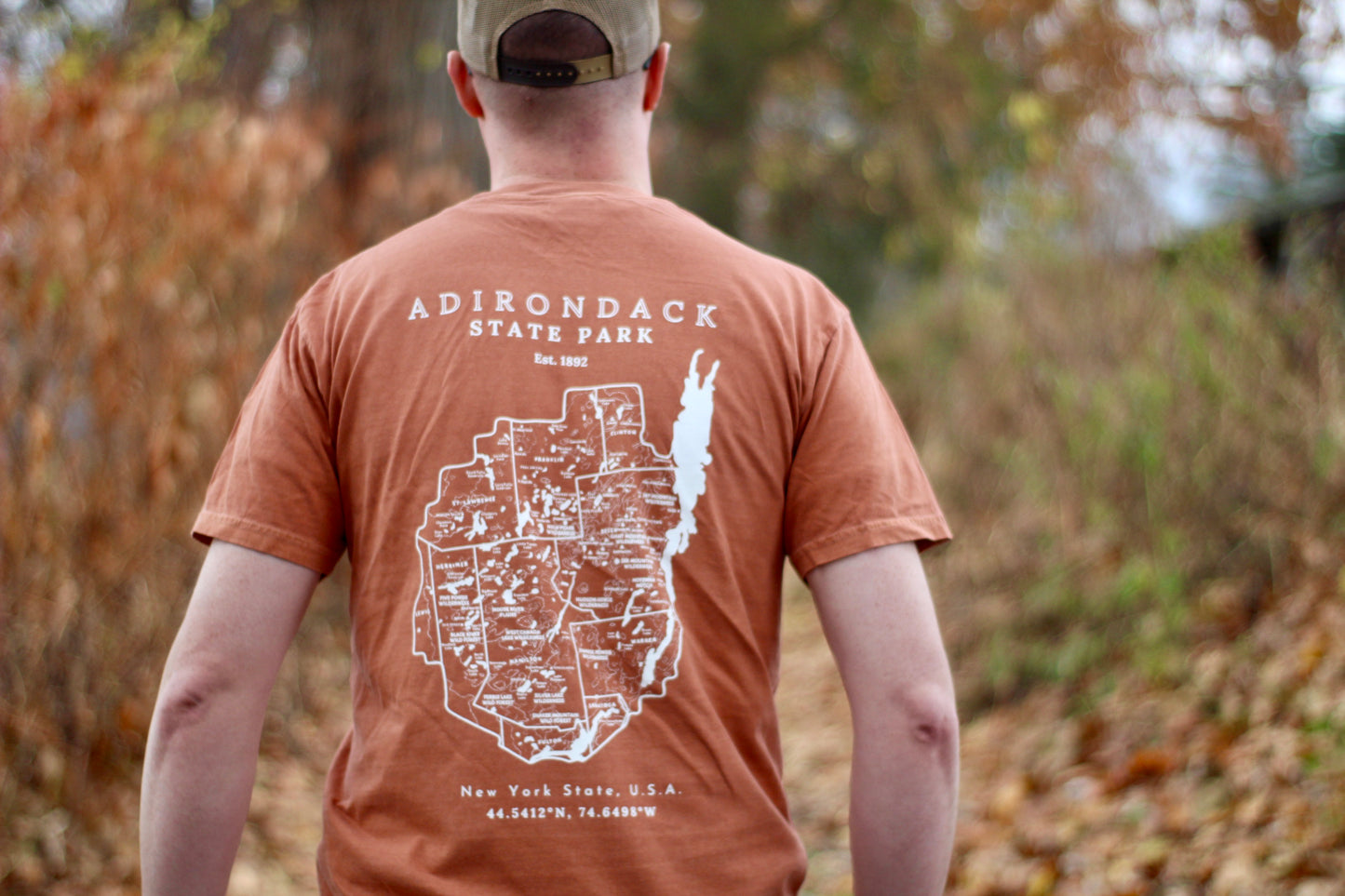 Adirondack Park Map Short Sleeve Shirt | Plattsburgh, New York | Lake Placid | North Country Gift, Present | Keene Valley | ADK | Saranac Lake