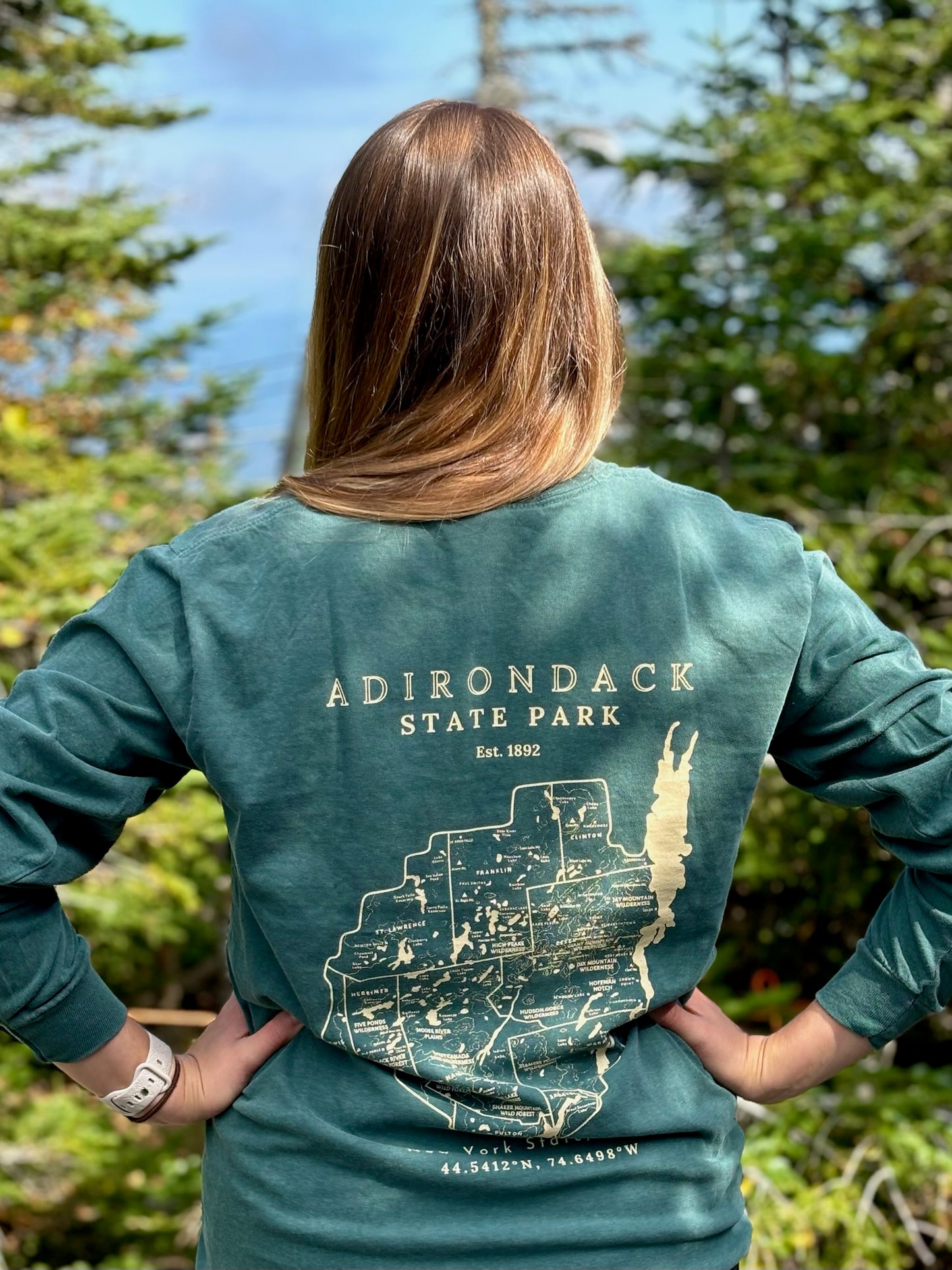 Adirondack Park Long Sleeve Shirt | Plattsburgh, New York | Burlington, Vermont | North Country Gift, Present | Lake Placid | ADK | Saranac