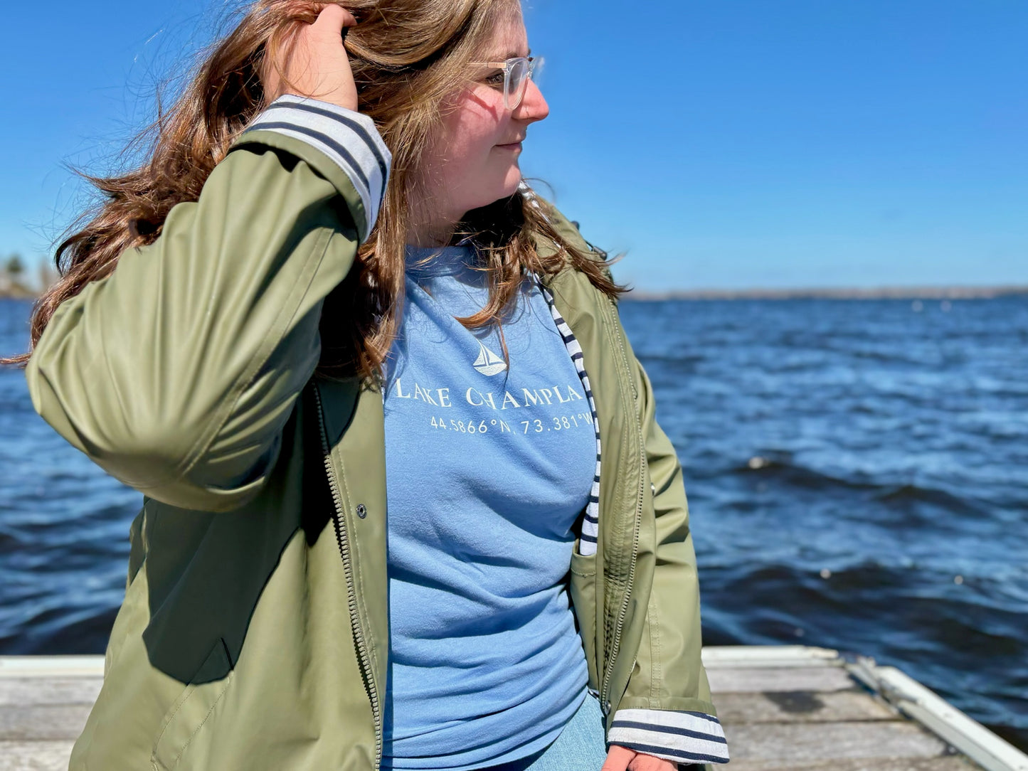 Lake Champlain Long Sleeve Shirt | Plattsburgh, New York | Burlington, Vermont | North Country Gift, Present | Fisherman Gifts | Sailing |