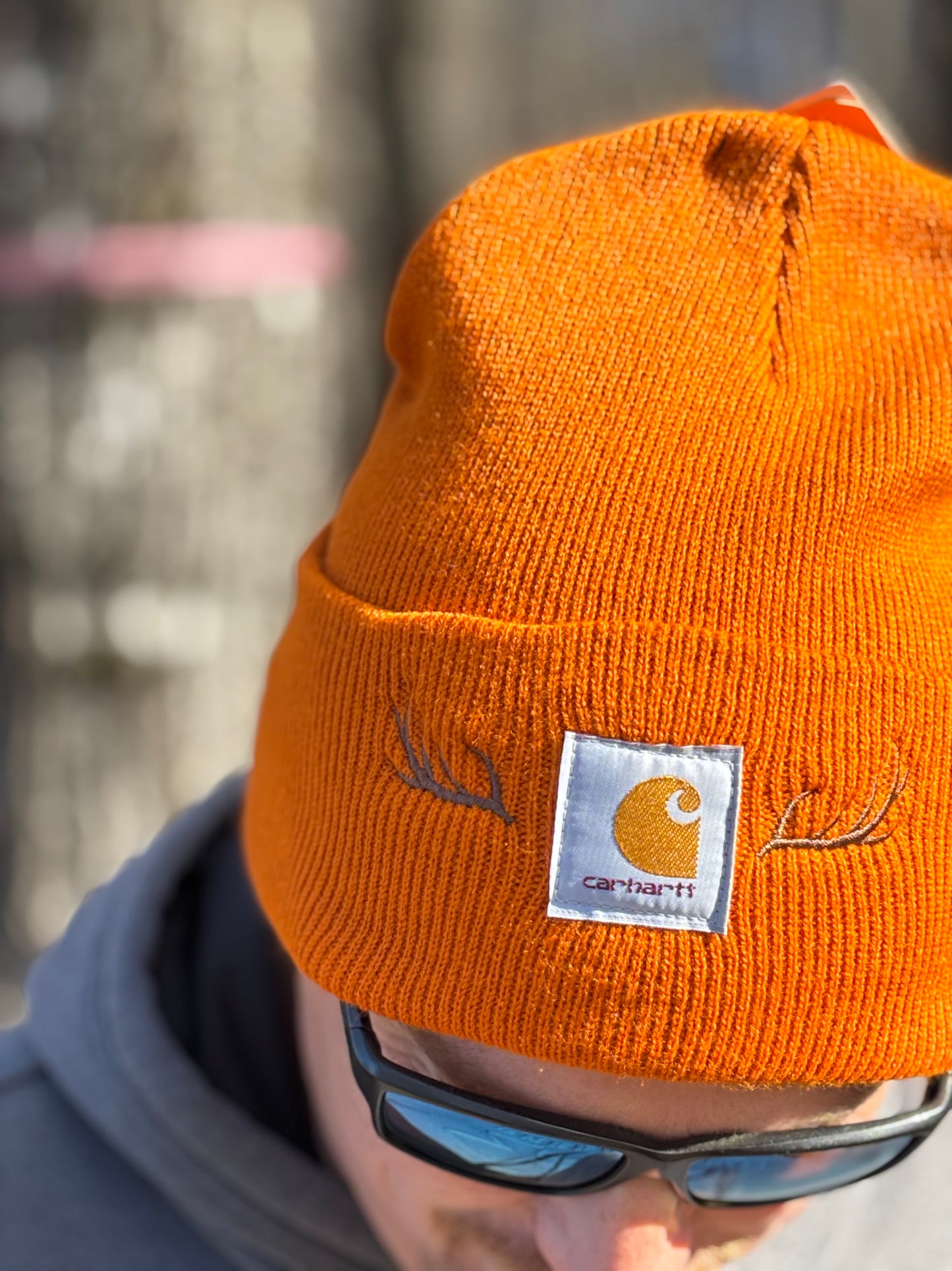 Carhartt  Embroidered Deer Antler Beanie | Handmade | Gift for Her | Gift for Him | Unique Embroidered Winter Hat