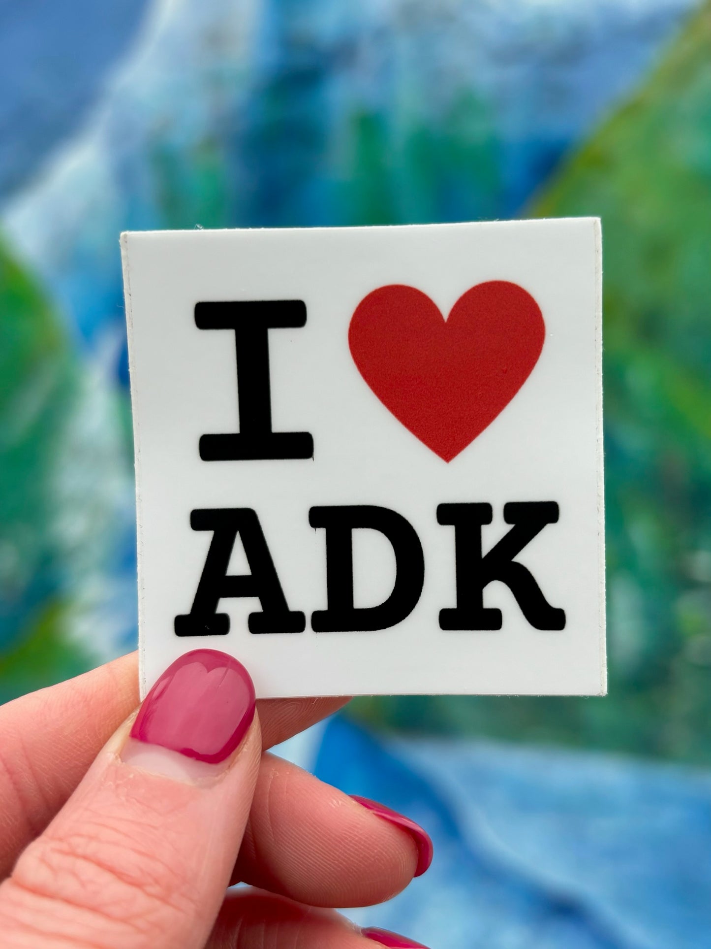 I Heart ADK Sticker| Hiking gifts | Adirondack State Park | Mount Marcy | Whiteface | Water Bottle Sticker | 46er | Lake Placid | I love ADK