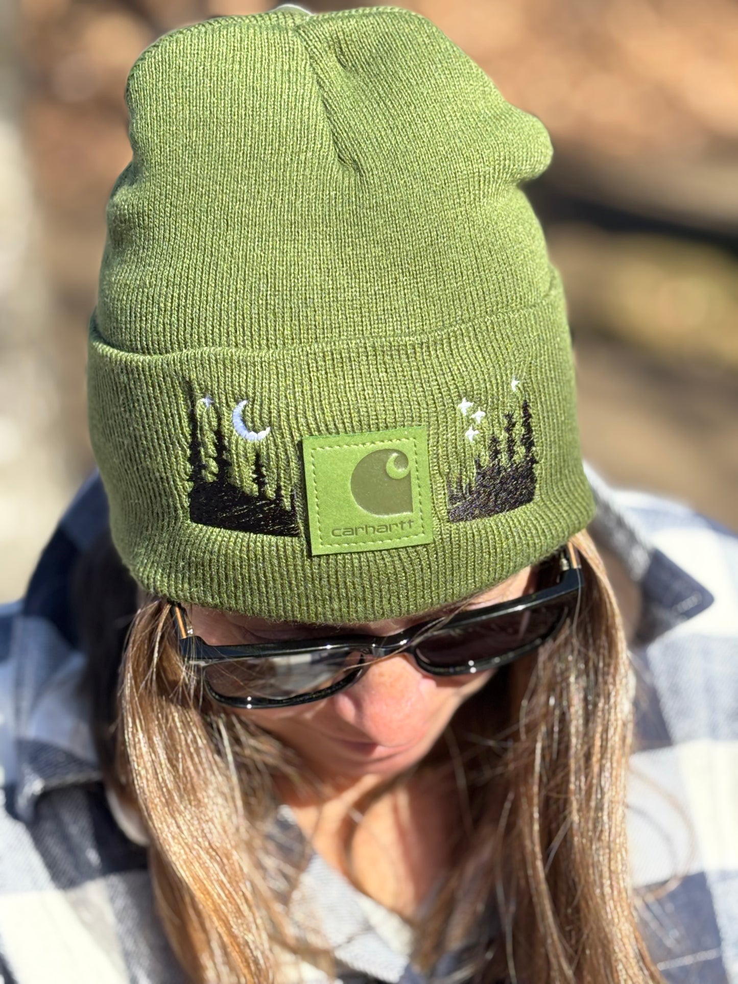 Carhartt Embroidered Trees Beanie | Handmade | Gift for Her | Gift for Him | Unique Embroidered Winter Hat