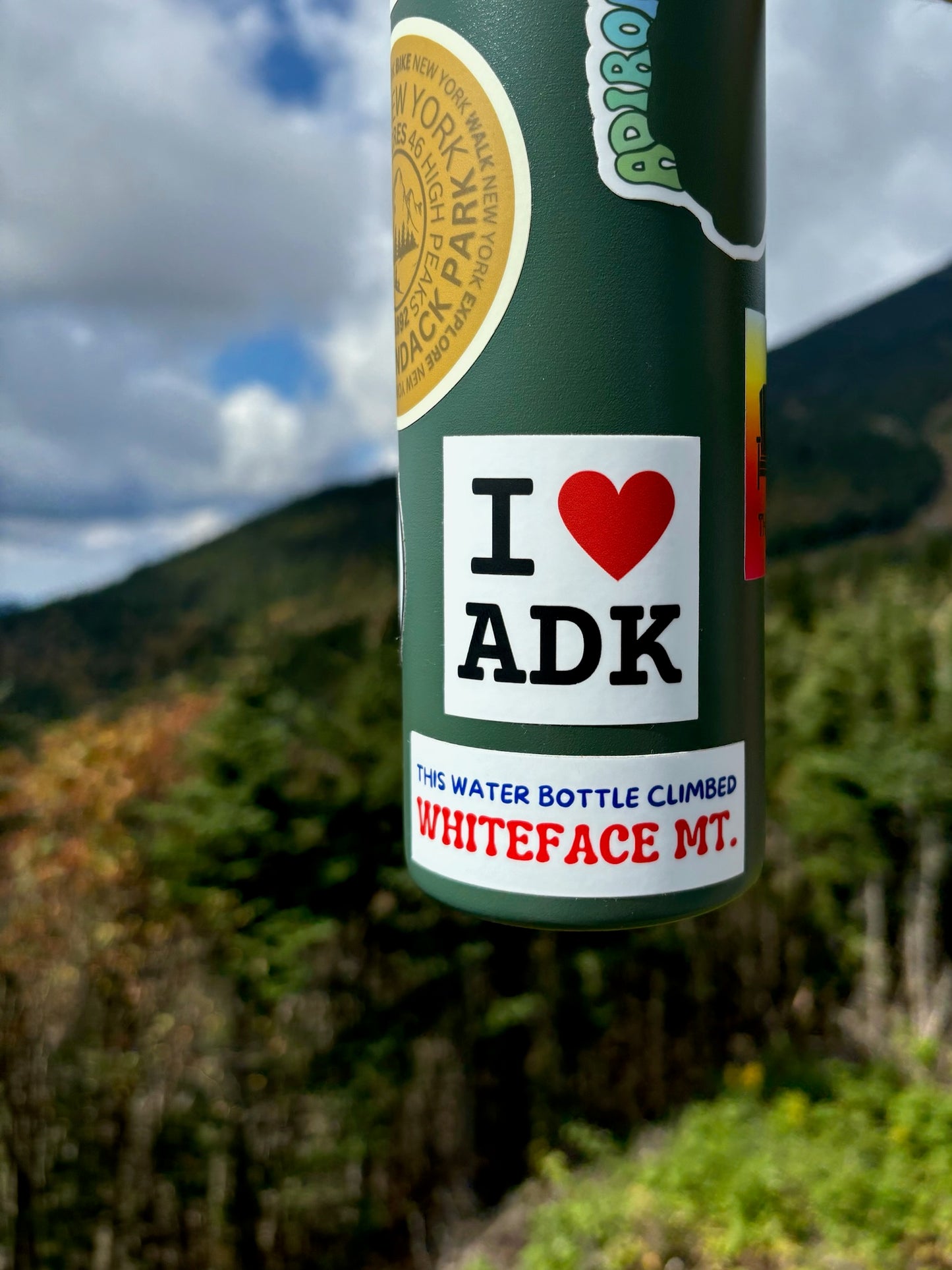 I Heart ADK Sticker| Hiking gifts | Adirondack State Park | Mount Marcy | Whiteface | Water Bottle Sticker | 46er | Lake Placid | I love ADK