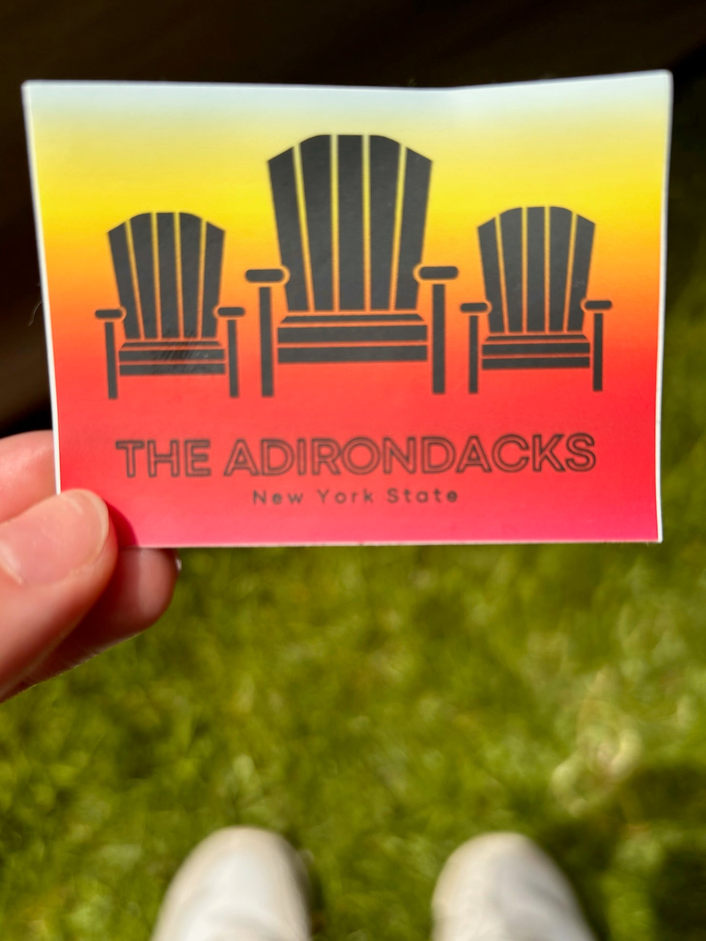 The Adirondacks| ADK | Hiking gifts | Adirondack State Park | Mount Marcy | Whiteface | Water Bottle Sticker | 46er | Adirondack Chairs