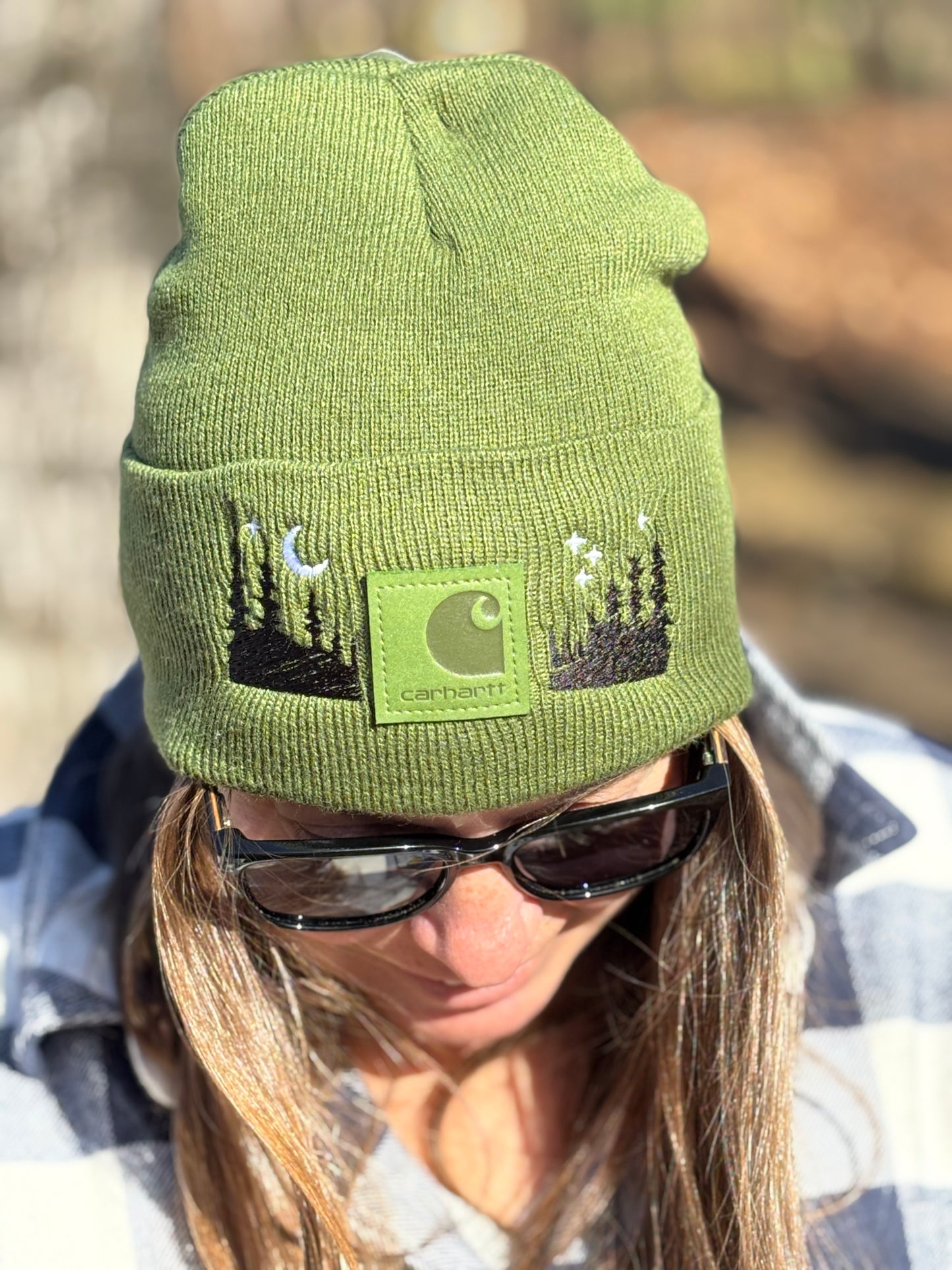 Carhartt Embroidered Trees Beanie | Handmade | Gift for Her | Gift for Him | Unique Embroidered Winter Hat