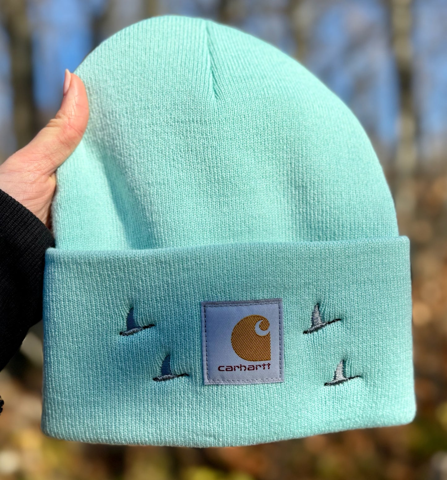 Carhartt Candian Geese Beanie | Handmade | Gift for Her | Gift for Him | Unique Embroidered Winter Hat