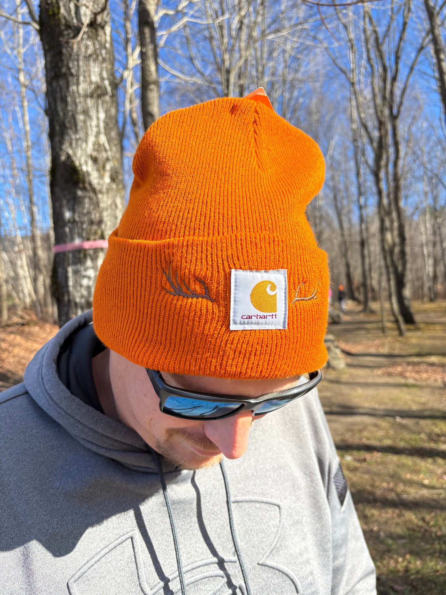 Carhartt  Embroidered Deer Antler Beanie | Handmade | Gift for Her | Gift for Him | Unique Embroidered Winter Hat