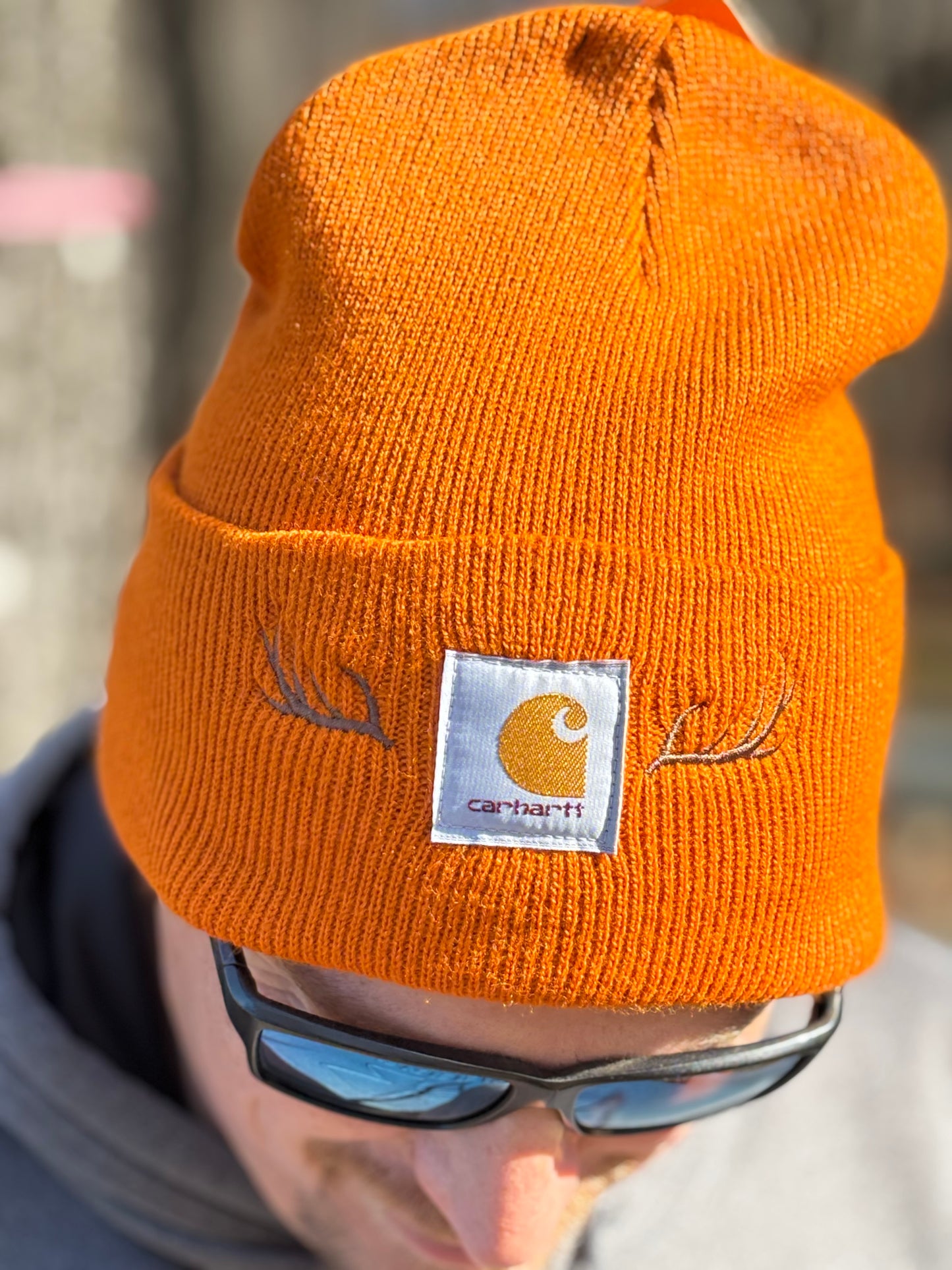 Carhartt  Embroidered Deer Antler Beanie | Handmade | Gift for Her | Gift for Him | Unique Embroidered Winter Hat