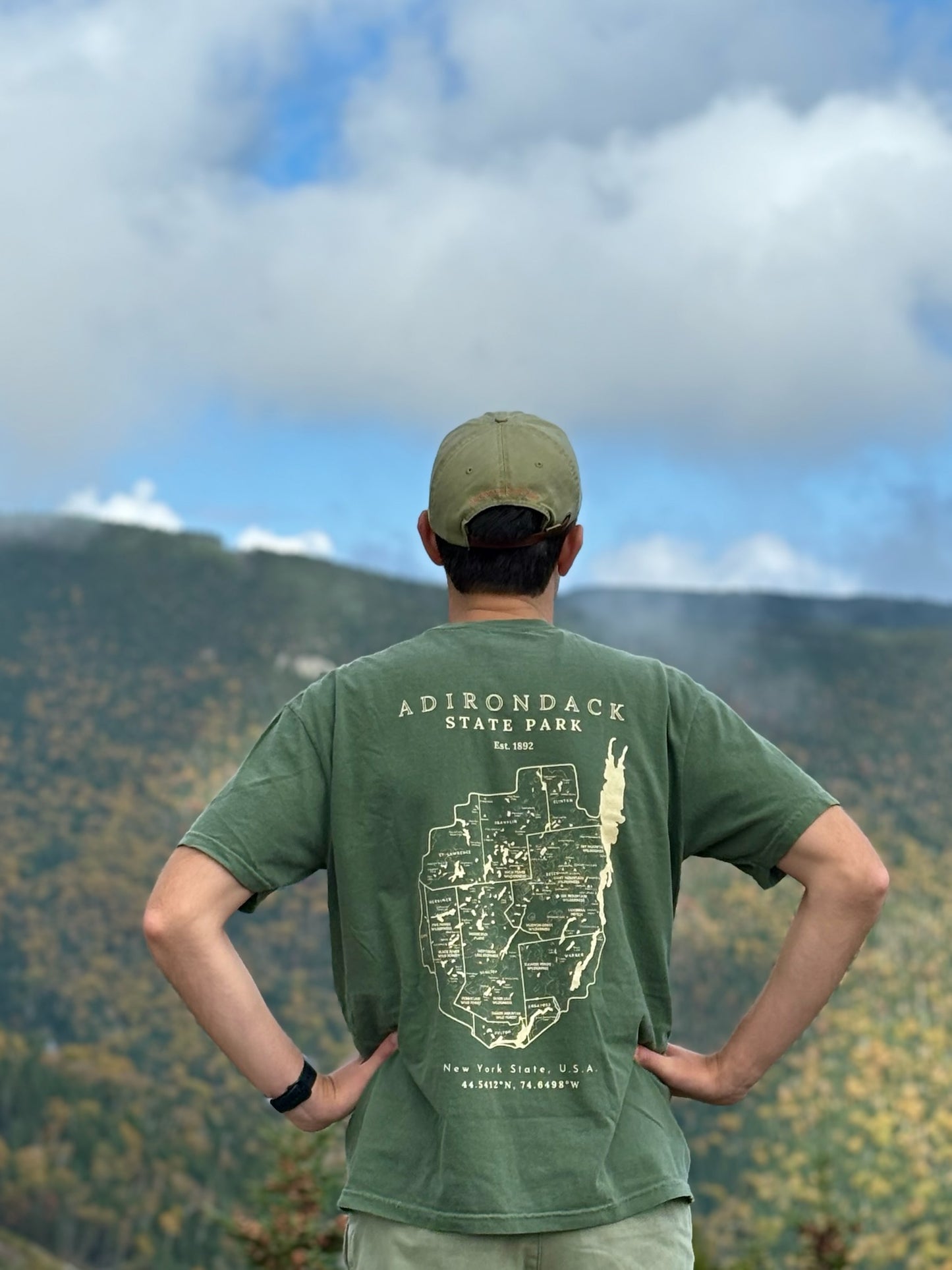 Adirondack Park Map Short Sleeve Shirt | Plattsburgh, New York | Lake Placid | North Country Gift, Present | Keene Valley | ADK | Saranac Lake