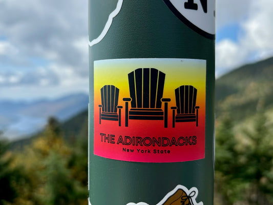 The Adirondacks| ADK | Hiking gifts | Adirondack State Park | Mount Marcy | Whiteface | Water Bottle Sticker | 46er | Adirondack Chairs