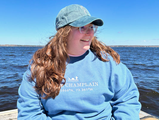 Lake Champlain Gildan Crewneck| Plattsburgh | Burlington | North Country Gift | Lake | Sailing | Bass Fishing | Upstate NY | Vermont