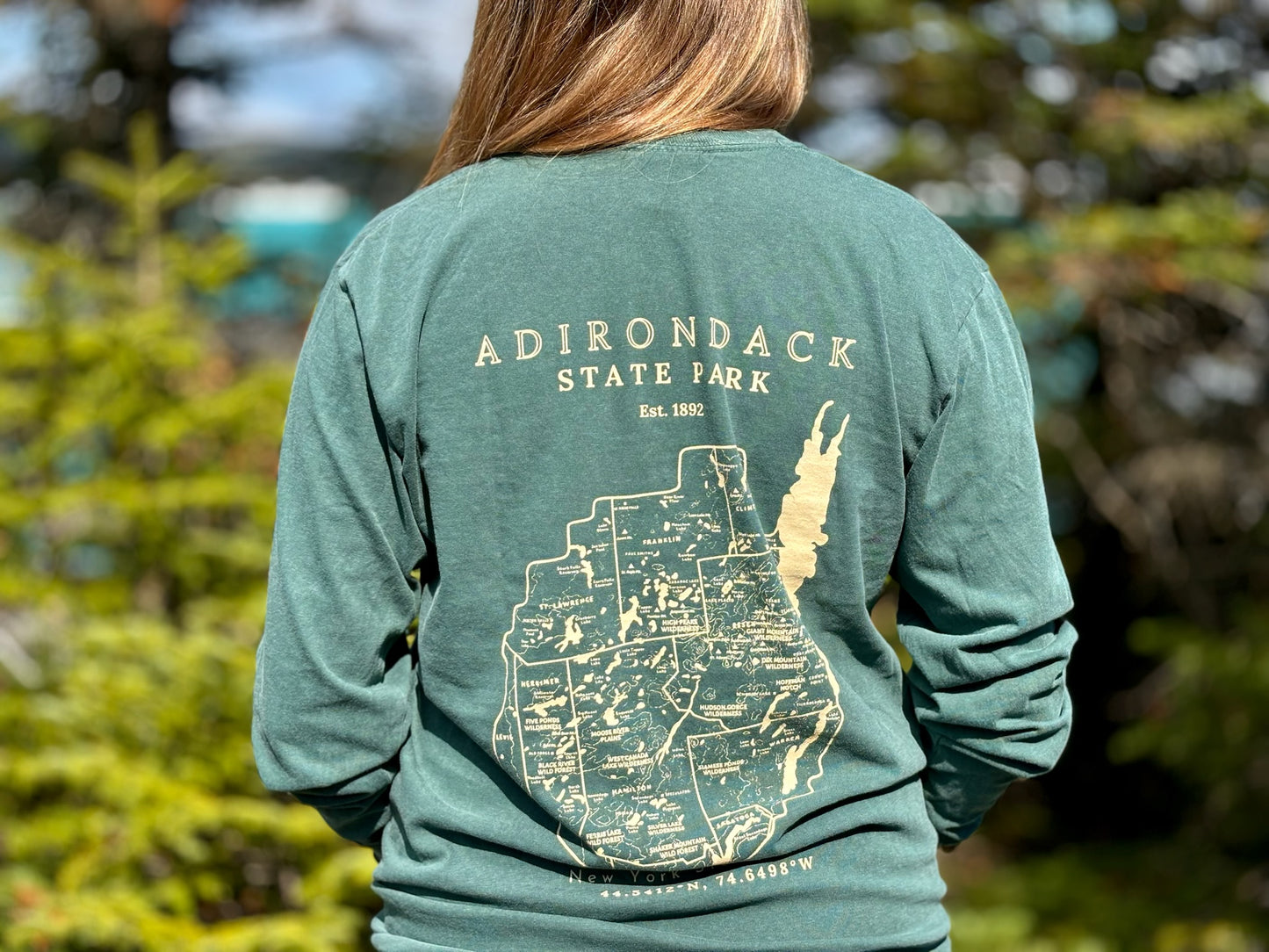 Adirondack Park Long Sleeve Shirt | Plattsburgh, New York | Burlington, Vermont | North Country Gift, Present | Lake Placid | ADK | Saranac