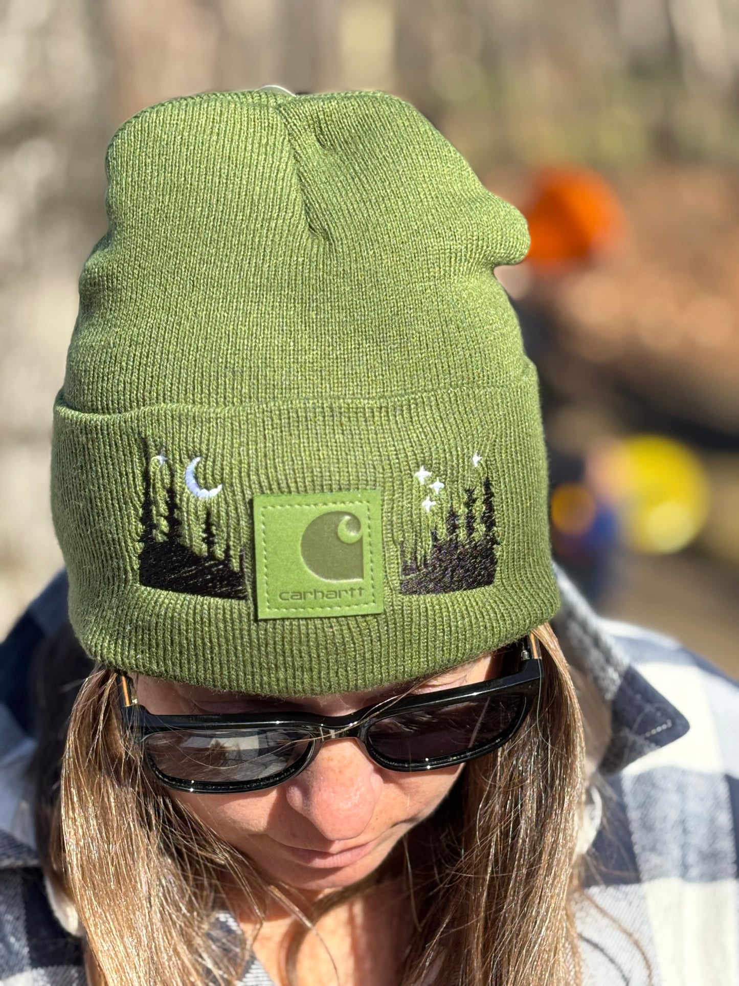 Carhartt Embroidered Trees Beanie | Handmade | Gift for Her | Gift for Him | Unique Embroidered Winter Hat