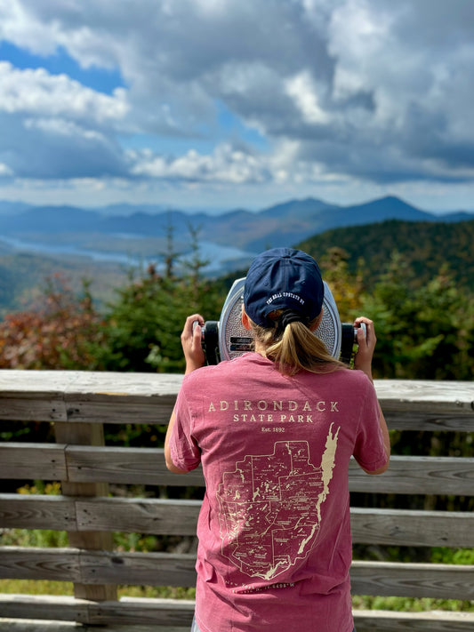 Adirondack Park Map Short Sleeve Shirt | Plattsburgh, New York | Lake Placid | North Country Gift, Present | Keene Valley | ADK | Saranac Lake