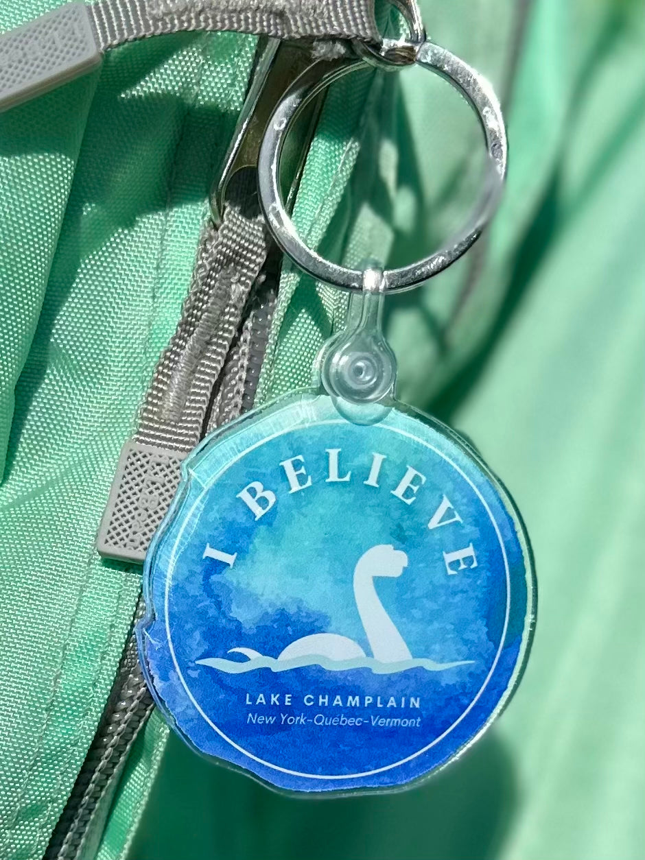 Lake Champlain Champy keychain I Lake Monster Sticker | Plattsburgh | Burlington | I Believe | North Country gift | Bookbag Keychain | Champ