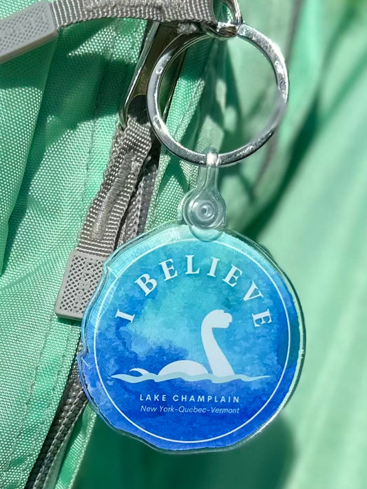 Lake Champlain Champy keychain I Lake Monster Sticker | Plattsburgh | Burlington | I Believe | North Country gift | Bookbag Keychain | Champ