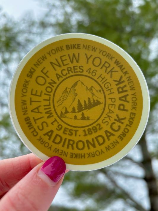 Adirondack Mountain Marker Sticker | ADK | Hiking gifts | Adirondack State Park | Mount Marcy | Whiteface | Water Bottle Sticker | 46er |