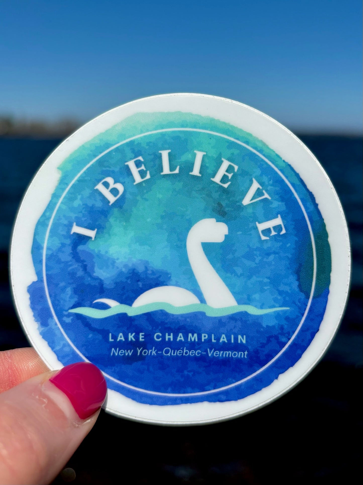 Lake Champlain Champy Mini I Lake Monster Sticker | Plattsburgh | Burlington | I Believe | North Country gift | Water Bottle Sticker | Champ