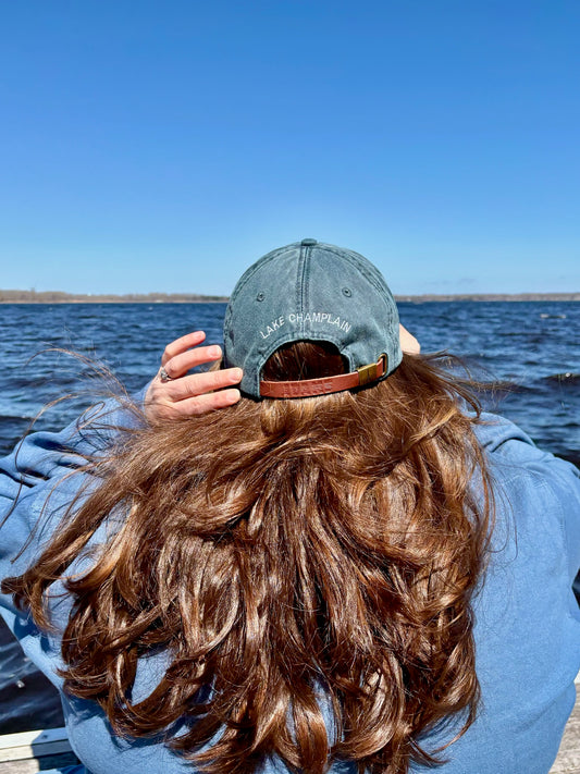 Lake Champlain Outline Dad Hat | Plattsburgh, New York | Burlington, Vermont | North Country Gift, Present | Lake Life | Adirondack | ADK