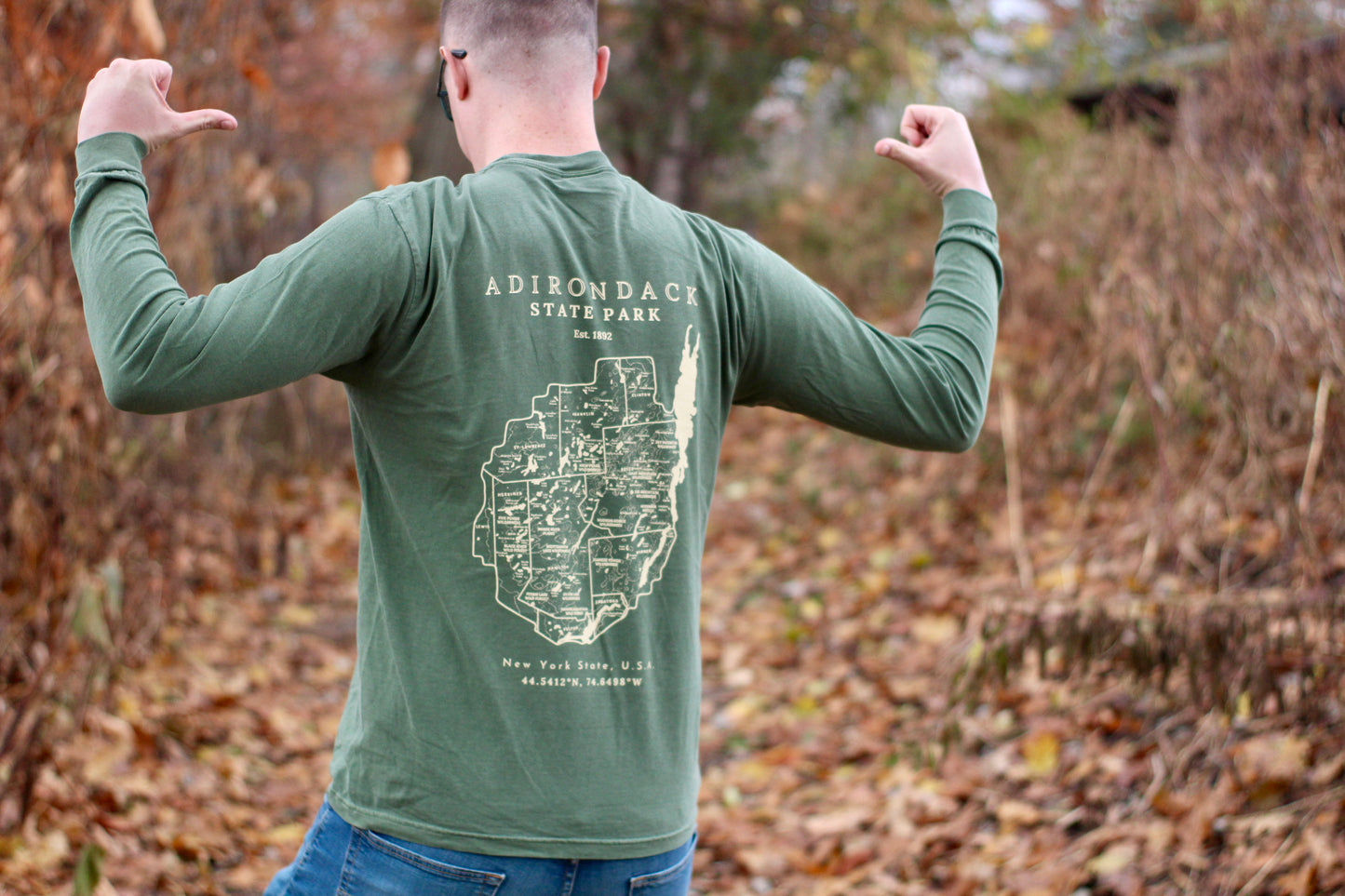Adirondack Park Long Sleeve Shirt | Plattsburgh, New York | Burlington, Vermont | North Country Gift, Present | Lake Placid | ADK | Saranac