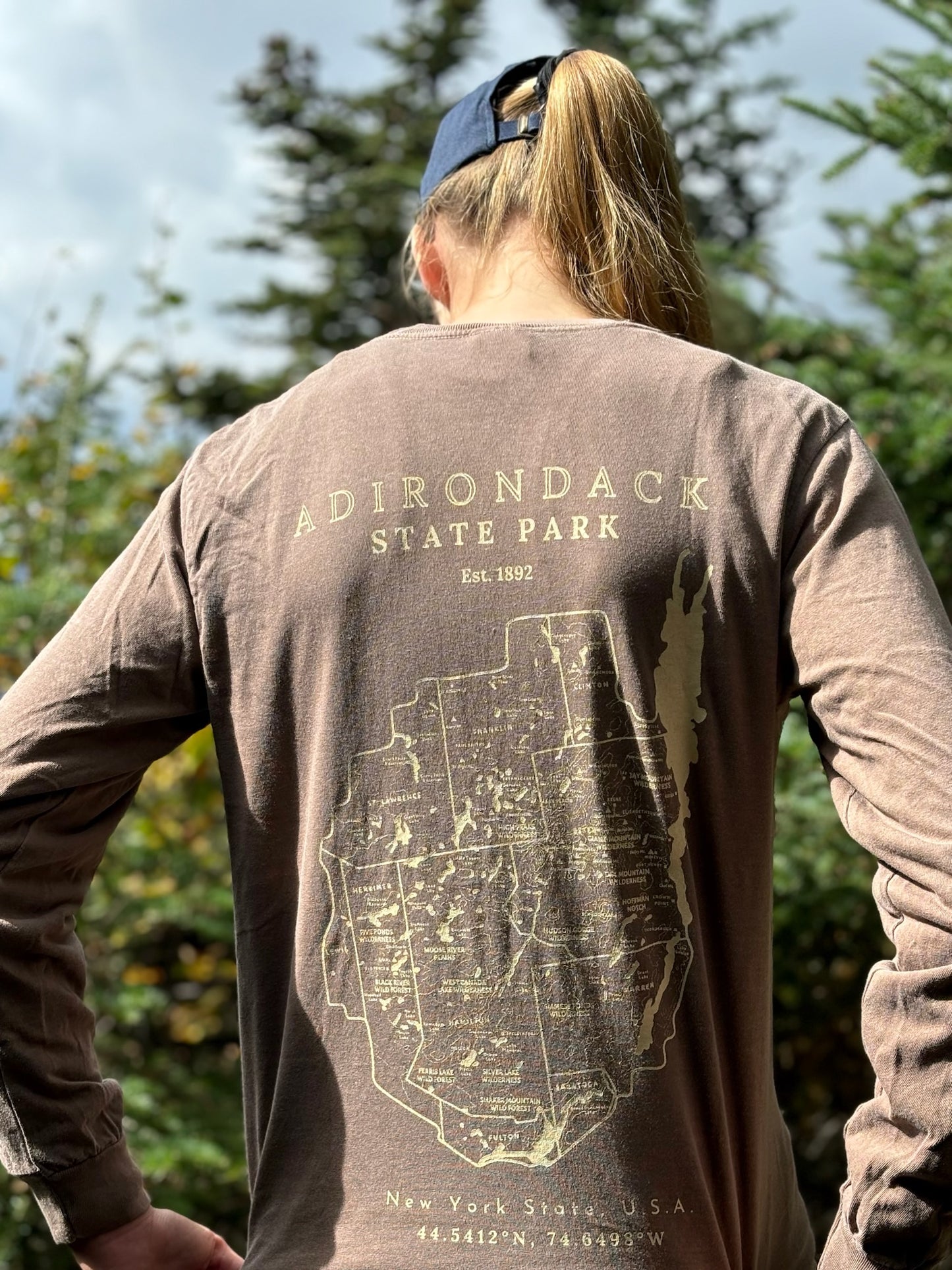 Adirondack Park Long Sleeve Shirt | Plattsburgh, New York | Burlington, Vermont | North Country Gift, Present | Lake Placid | ADK | Saranac