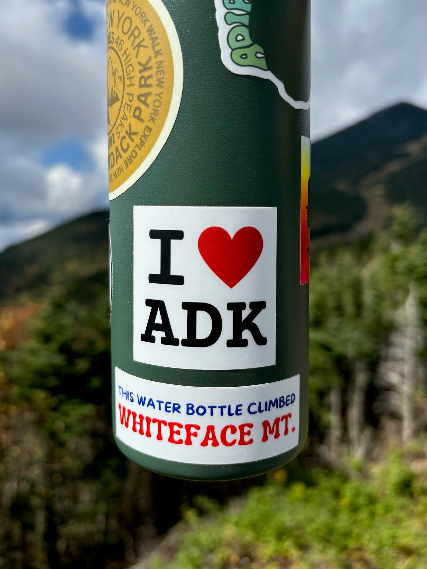 I Heart ADK Sticker| Hiking gifts | Adirondack State Park | Mount Marcy | Whiteface | Water Bottle Sticker | 46er | Lake Placid | I love ADK