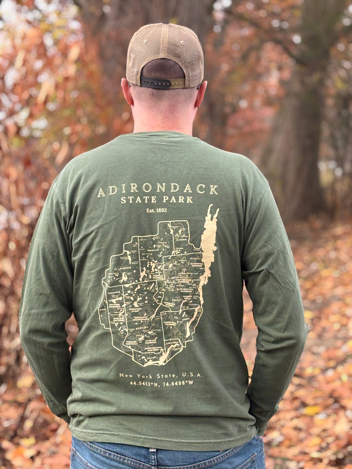 Adirondack Park Long Sleeve Shirt | Plattsburgh, New York | Burlington, Vermont | North Country Gift, Present | Lake Placid | ADK | Saranac