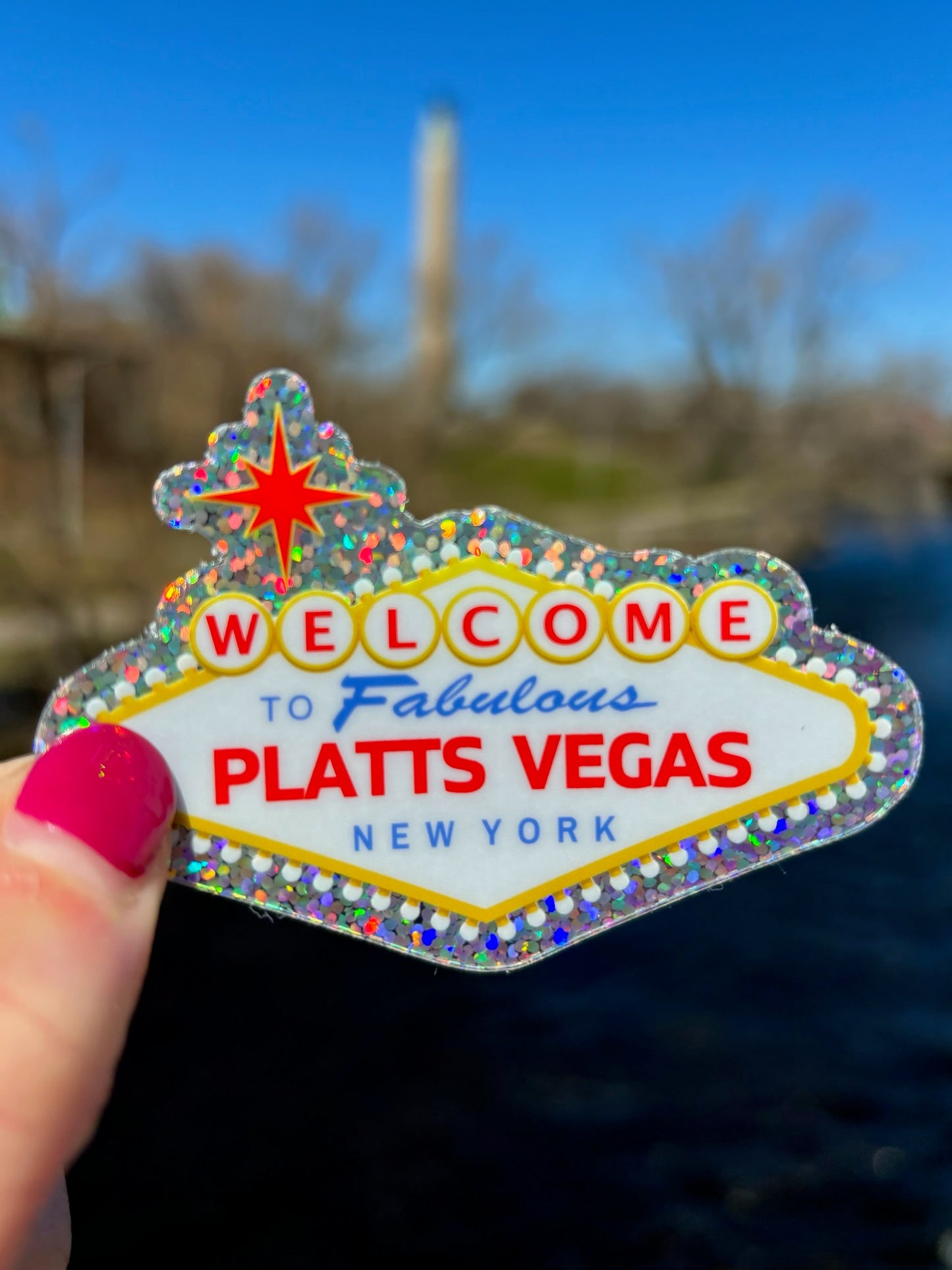 Welcome to the Fabulous Platts Vegas | Upstate NY | SUNY Plattsburgh Gift | Plattsvegas | Water Bottle Sticker | North Country NY