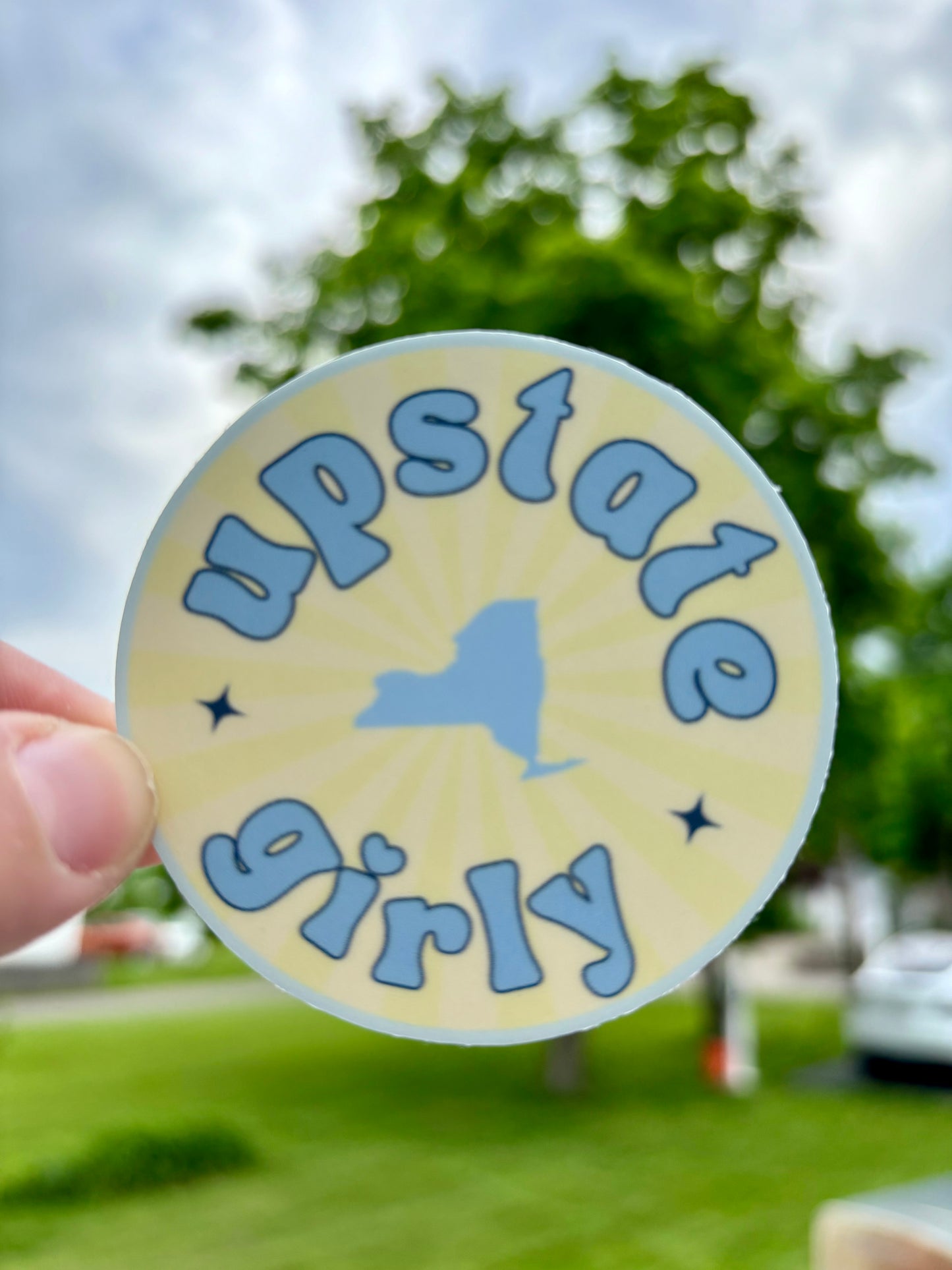 Upstate Girly New York State Sticker