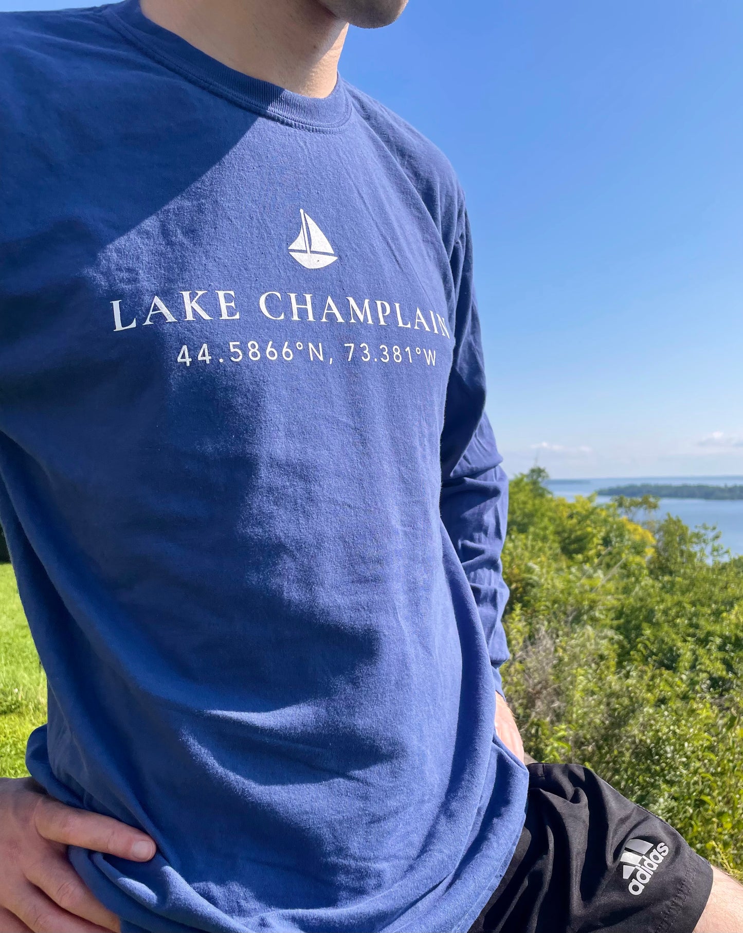 Lake Champlain Long Sleeve Shirt | Plattsburgh, New York | Burlington, Vermont | North Country Gift, Present | Fisherman Gifts | Sailing |