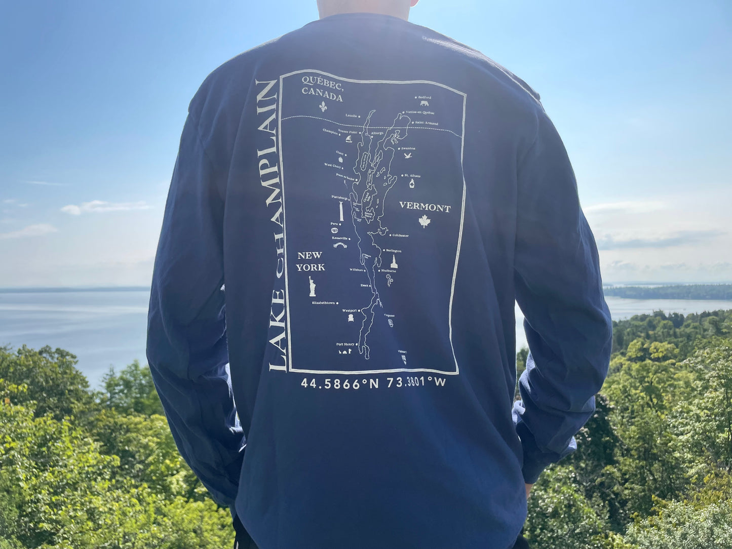 Lake Champlain Long Sleeve Shirt | Plattsburgh, New York | Burlington, Vermont | North Country Gift, Present | Fisherman Gifts | Sailing |