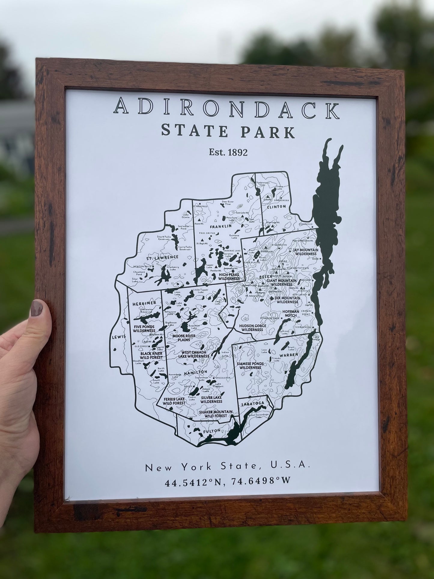 Adirondack State Park Print Wall Hanging | New York | North Country Gift, Present | Keene Valley | Adirondack | ADK | Lake Placid | 46er