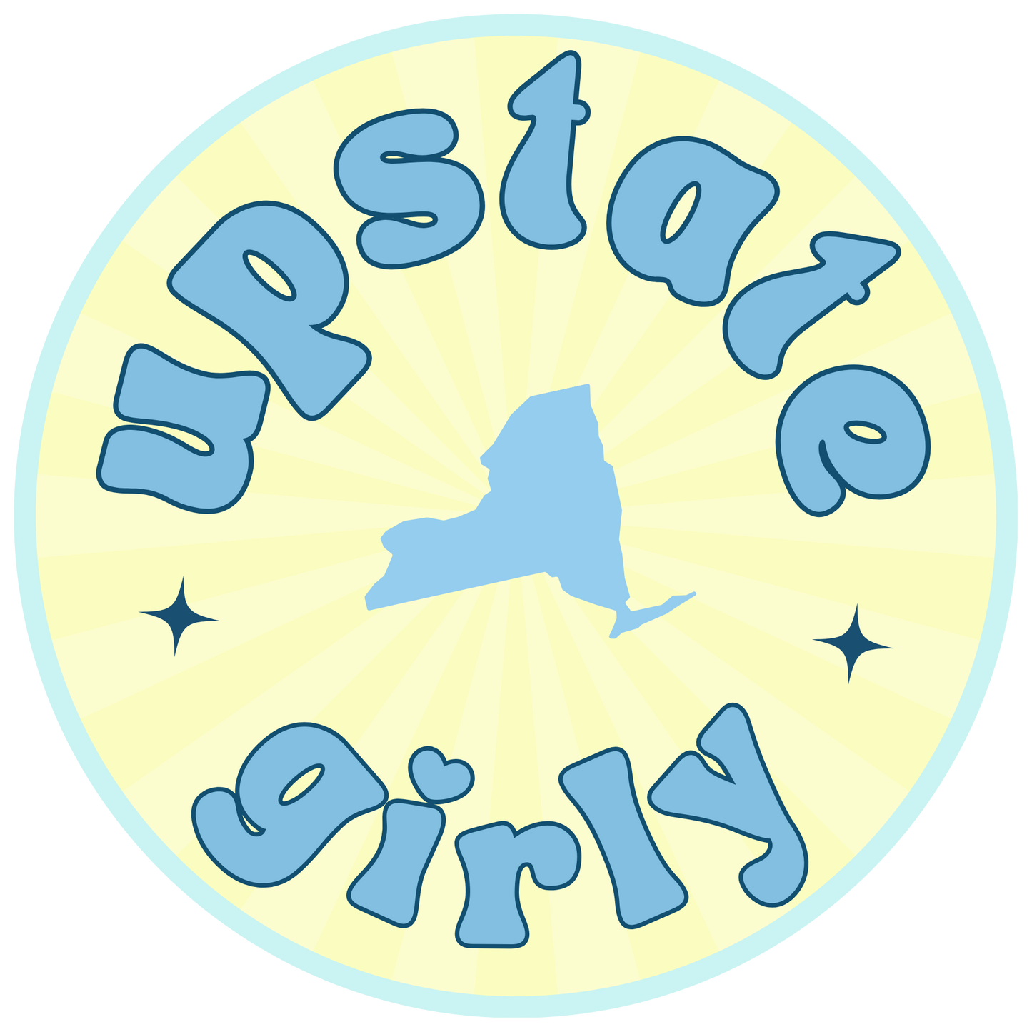 Upstate Girly New York State Sticker