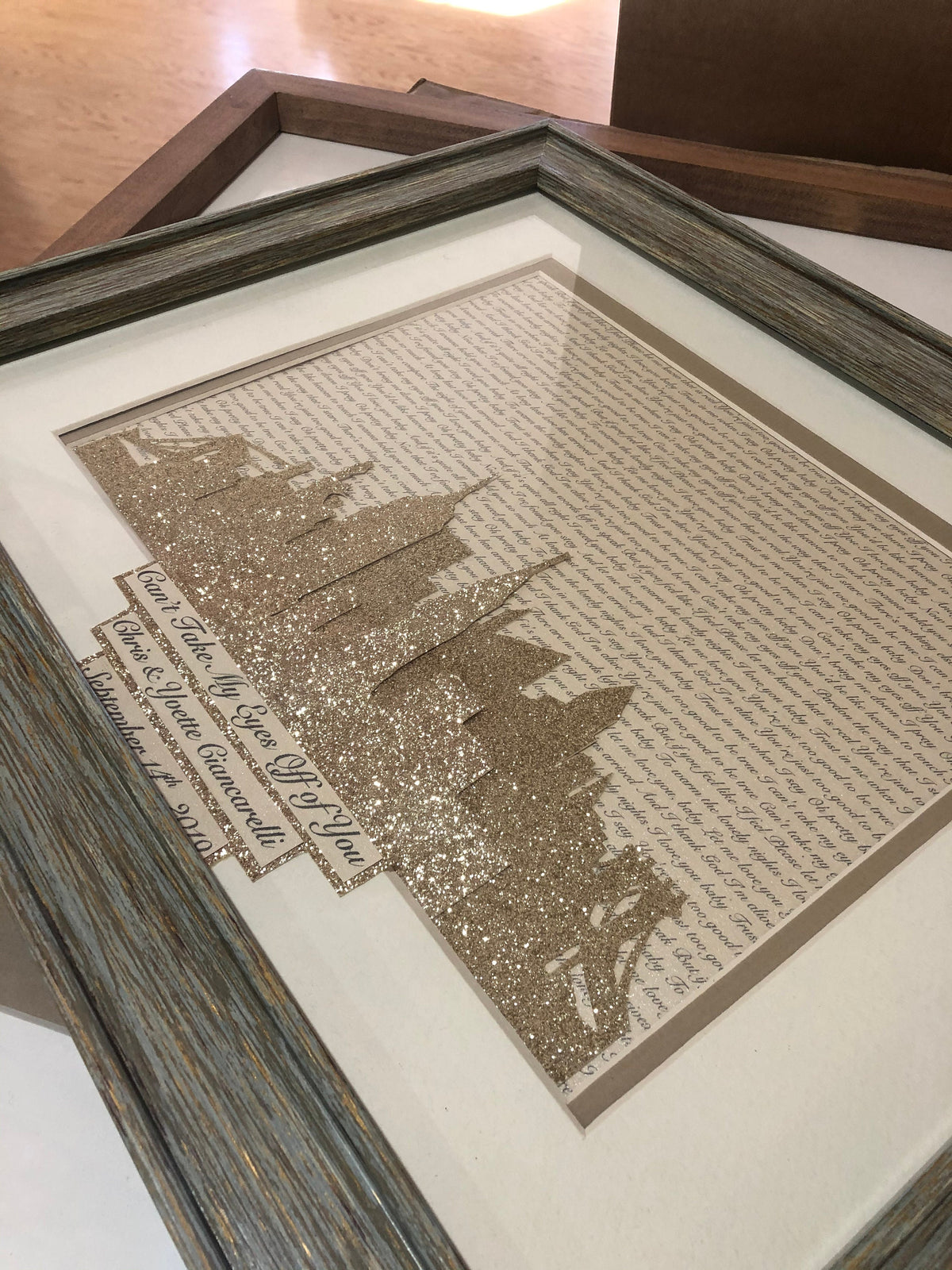 Custom New York City Skyline Anniversary Gift – Personalized Lyrics Wall Art