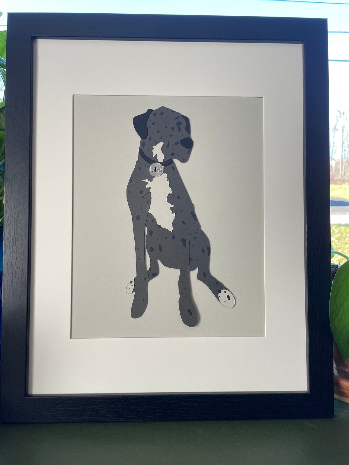 Personalized Pet Memorial Frame: Custom Paper Portrait, Dog Cat Loss Gift