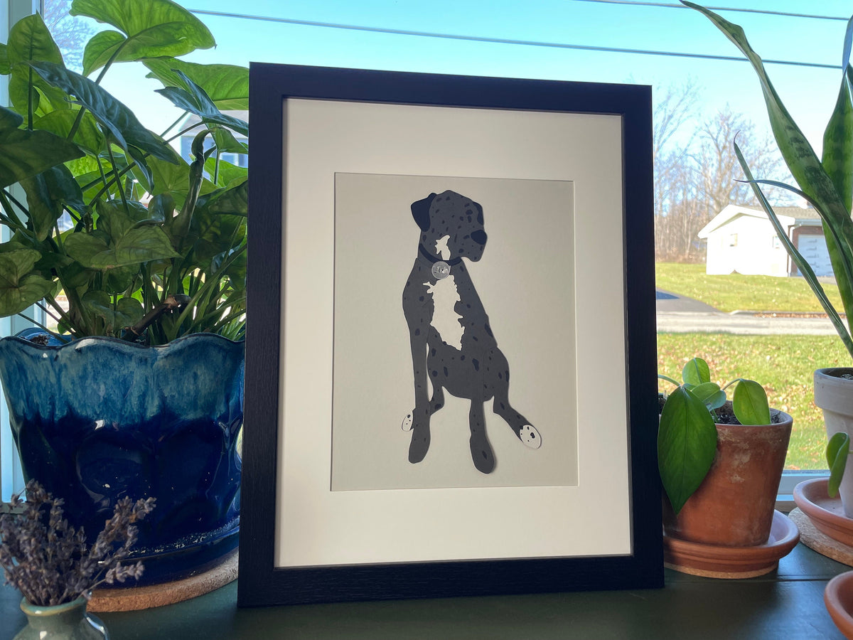 Personalized Pet Memorial Frame: Custom Paper Portrait, Dog Cat Loss Gift