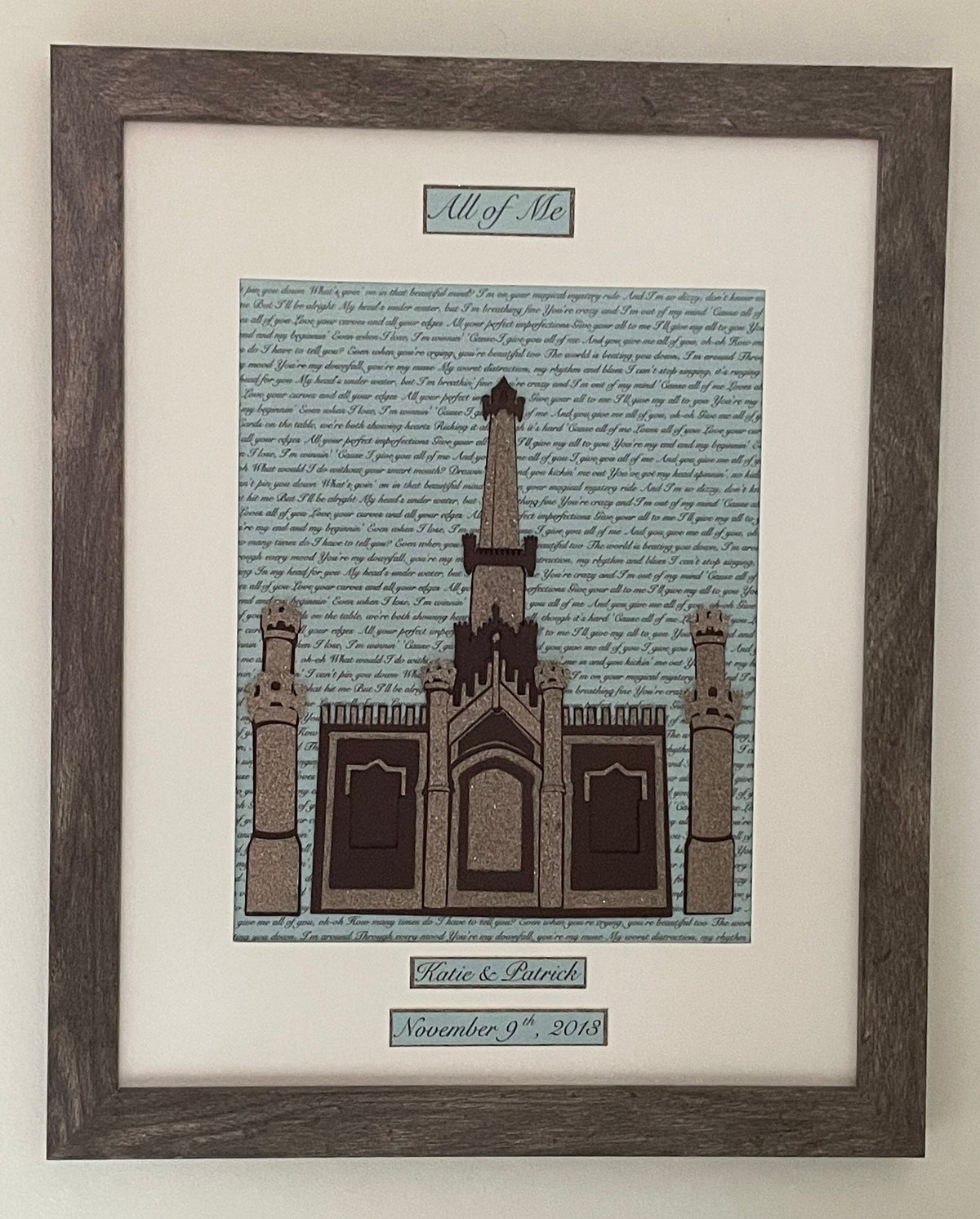 Custom Song Lyrics & NYC Skyline Heart Art – Personalized Anniversary Gift