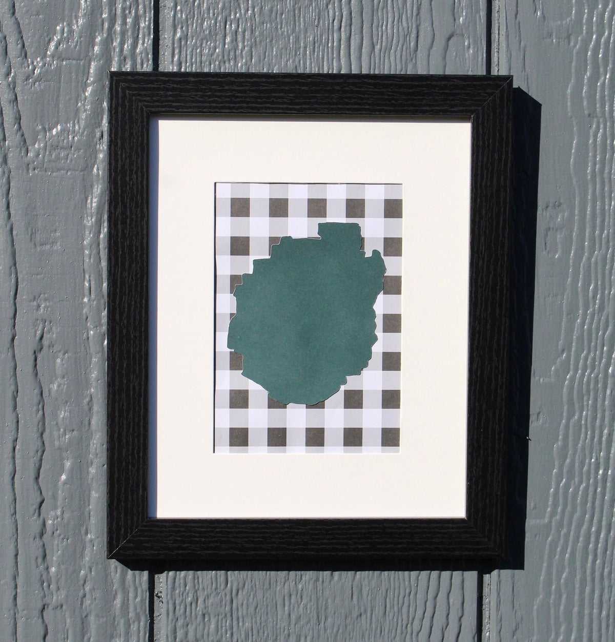 Adirondack Park Outline Wall Hanging | Adirondacks | ADK gifts | Buffalo Plaid | 5x7 Matted