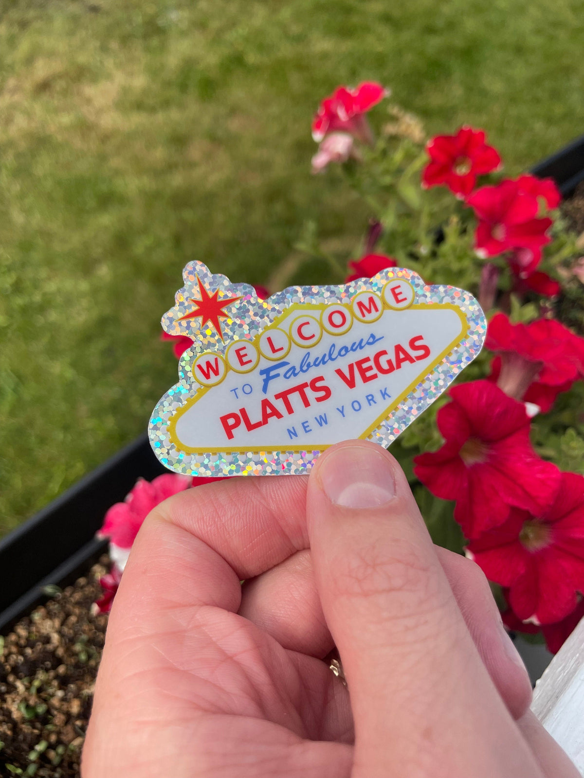 Platts Vegas Sticker: SUNY Plattsburgh, Upstate NY Pride